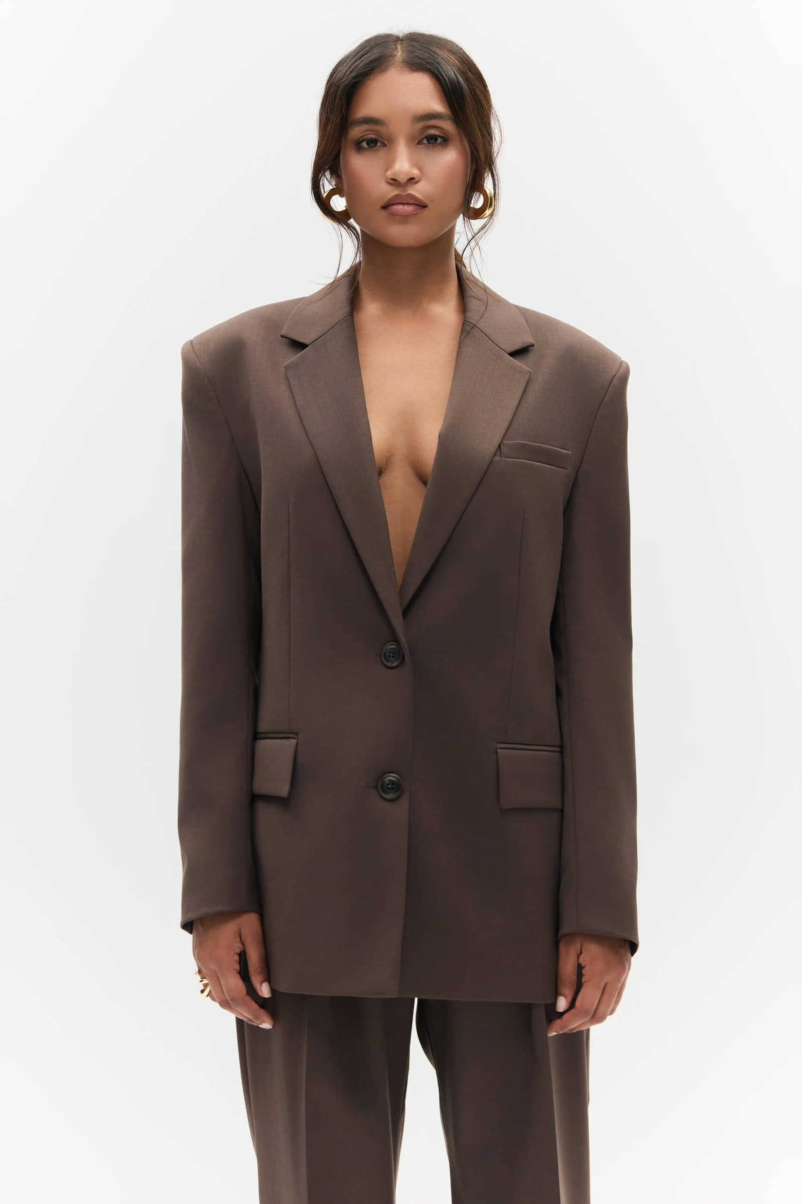 Oversized blazer with buttons made by BENU Studio