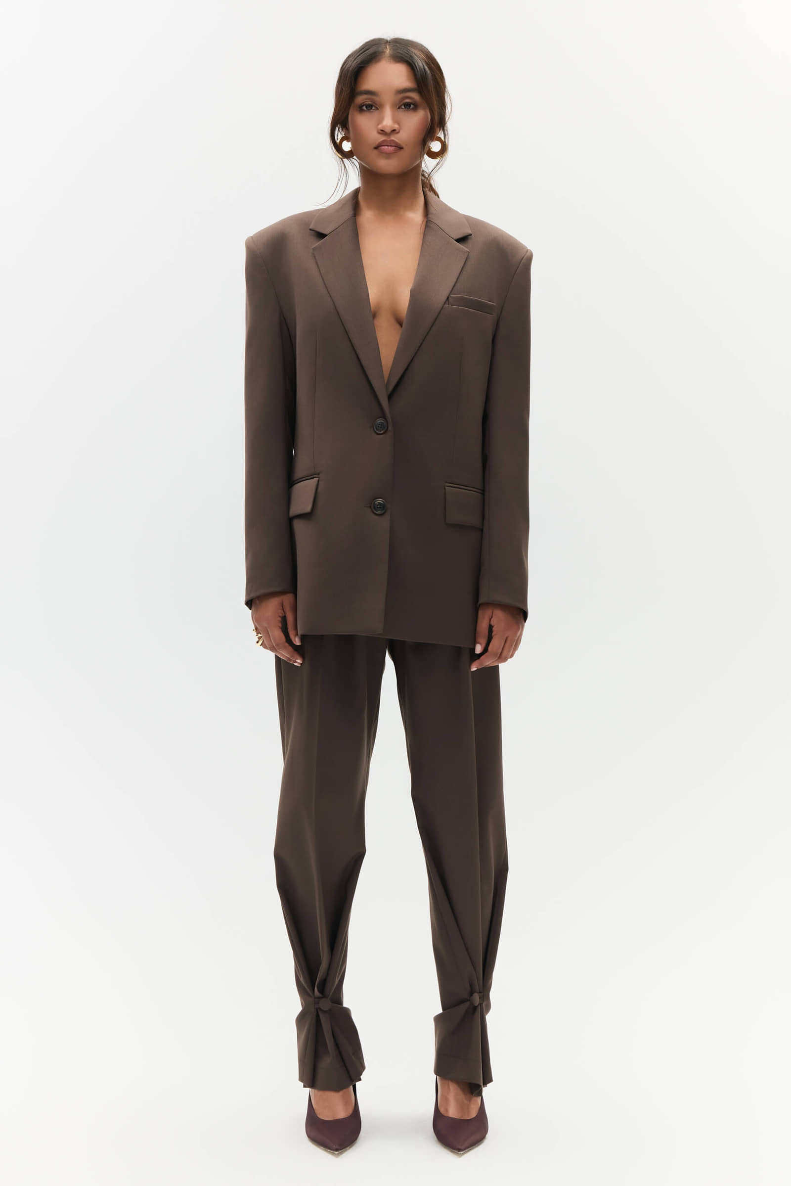 Oversized blazer with buttons made by BENU Studio