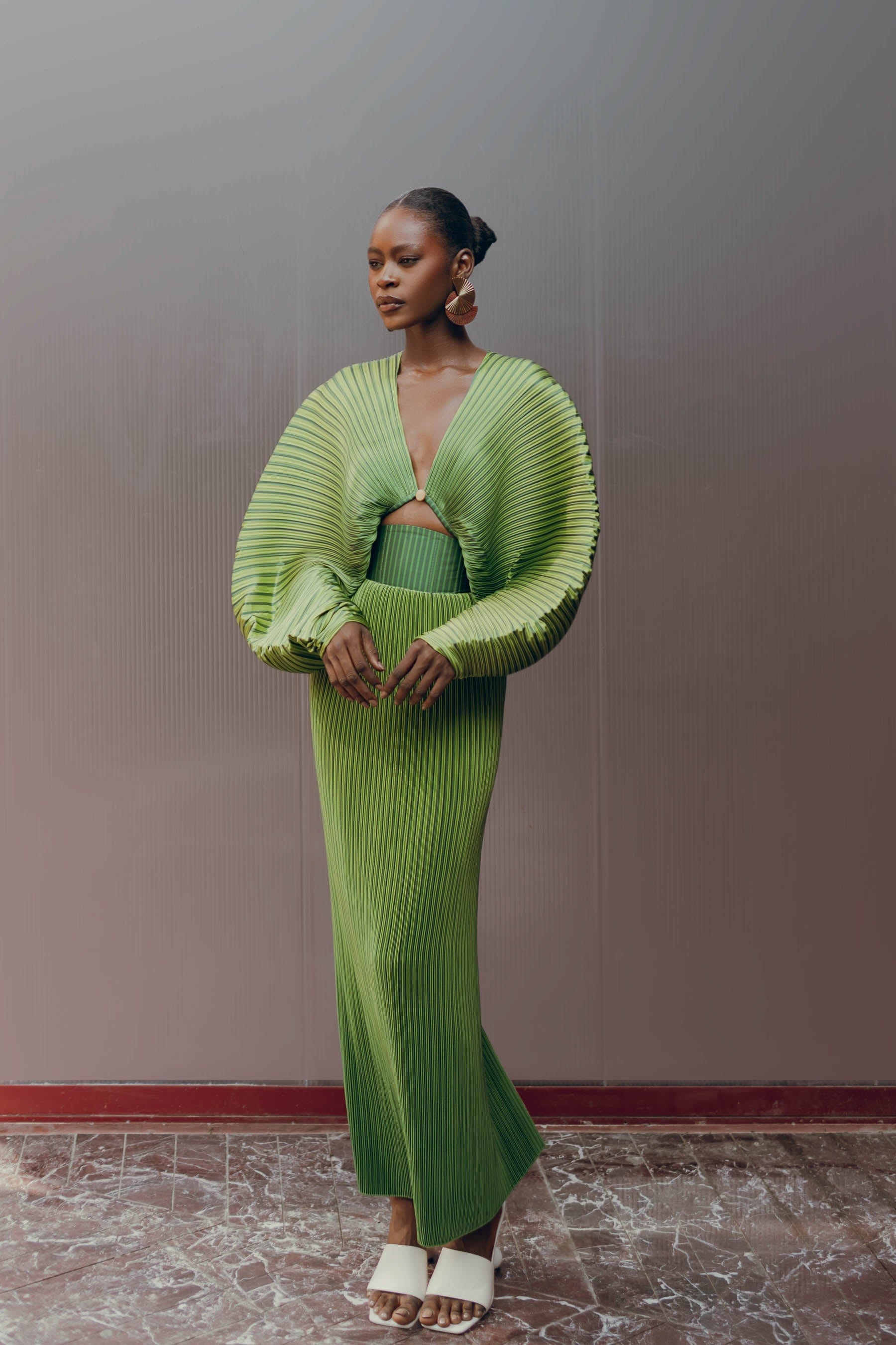 BEKA MAXI SKIRT - EMERALD made by Andrea Iyamah