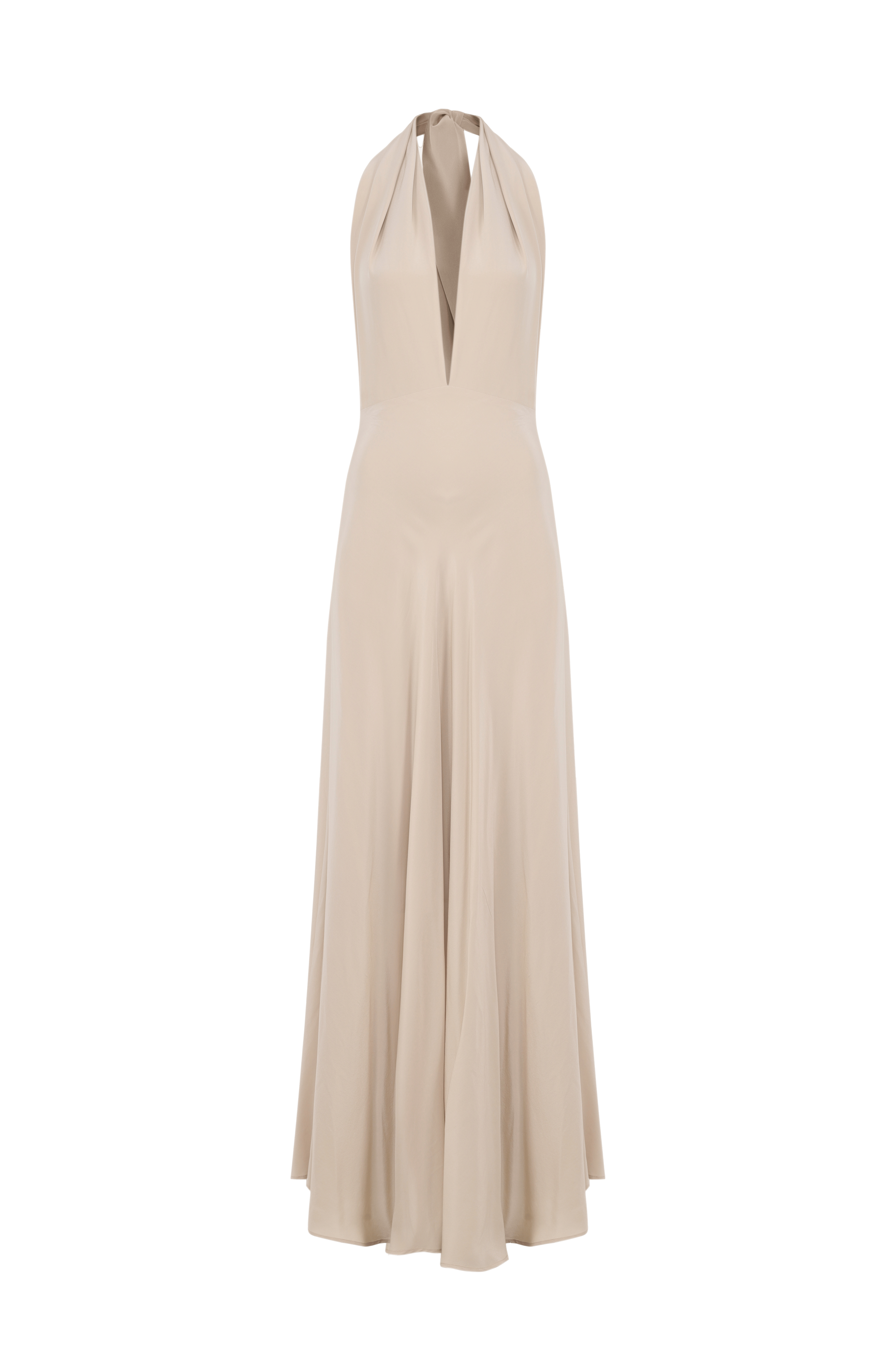 Silk backless dress - Charming beige made by MORACÉE
