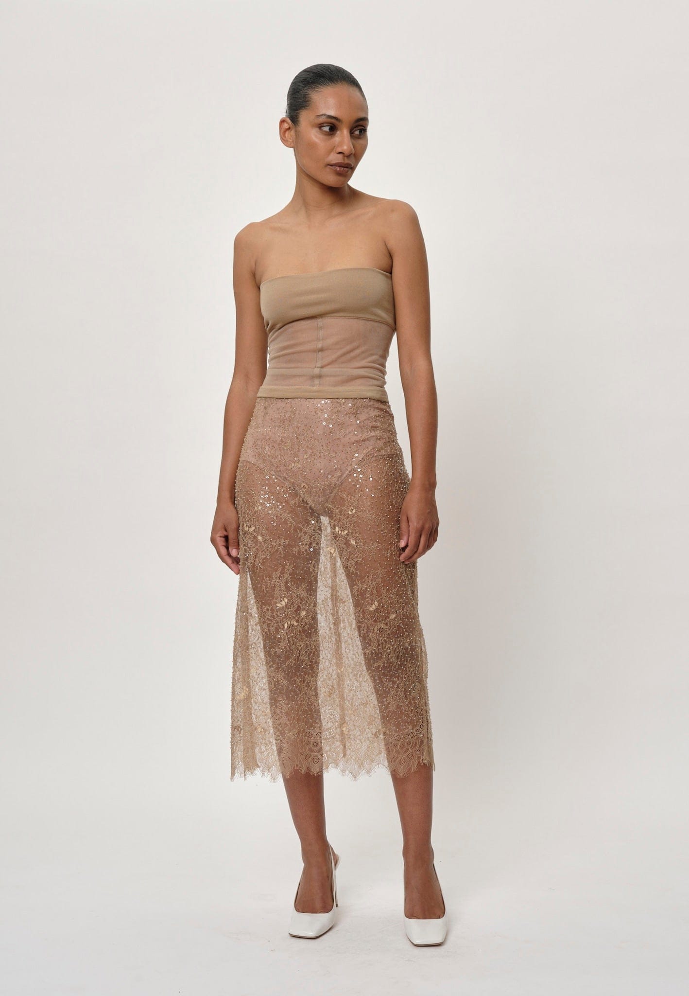 Risa Skirt - Beige made by HERSKIND