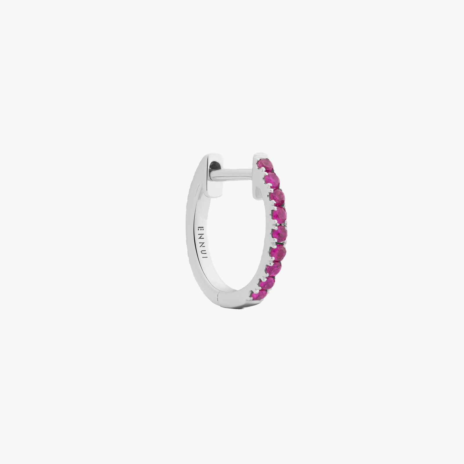 HOOP PINK SAPPHIRE & WHITE GOLD - 10mm made by ENNUI