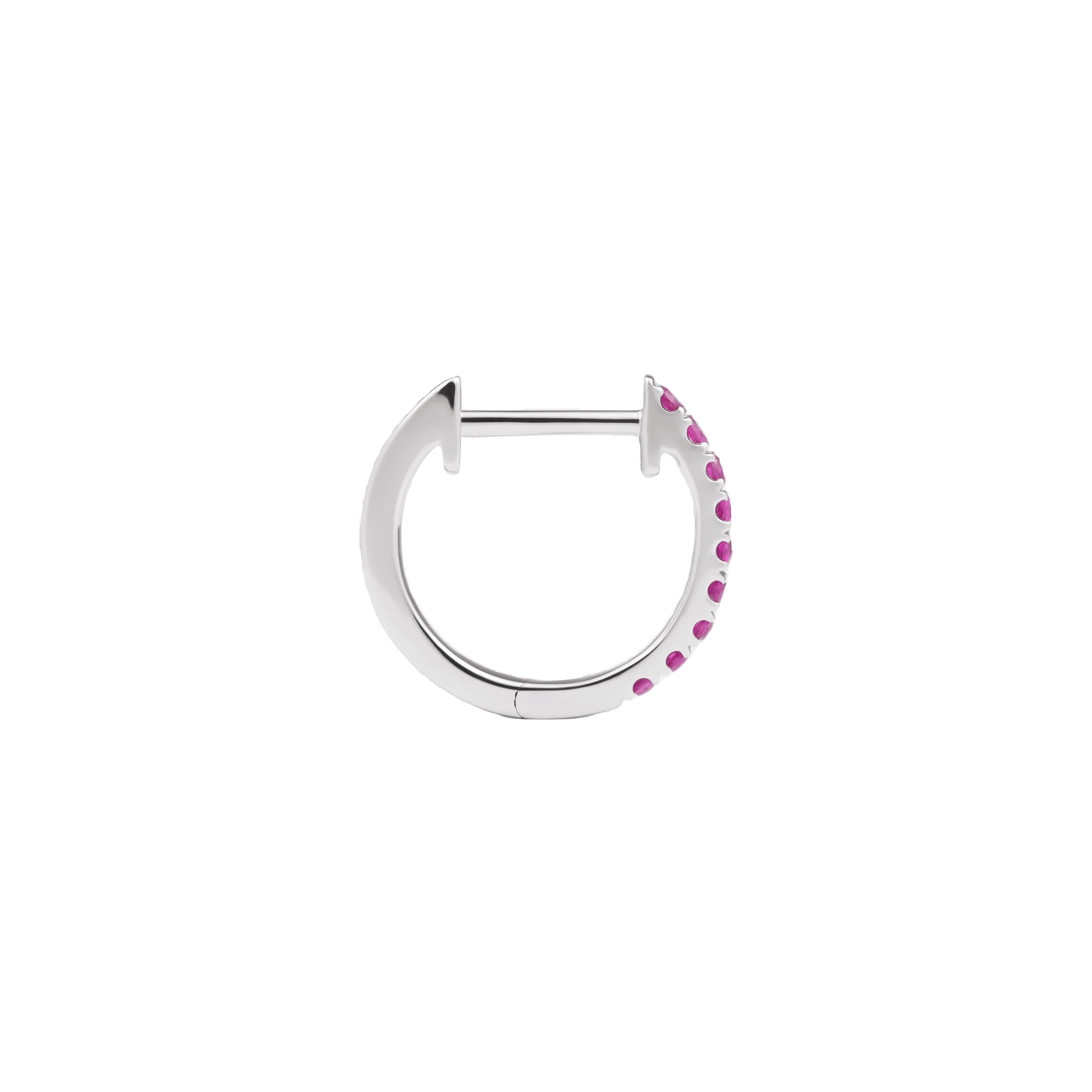 HOOP PINK SAPPHIRE & WHITE GOLD - 10mm made by ENNUI