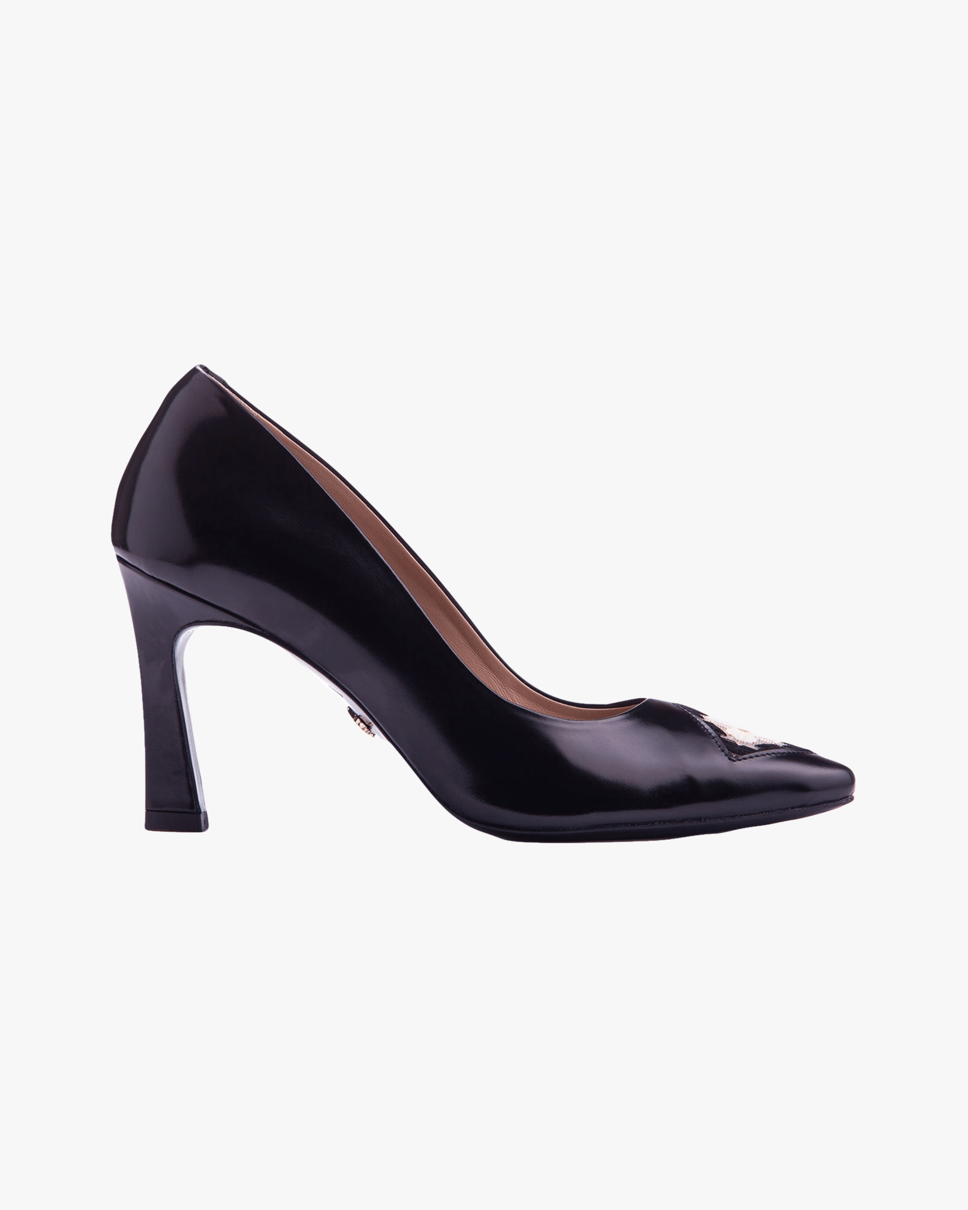 Fiorellini Pump in Semi-Patent Leather 85 Black in Black made by ATANA