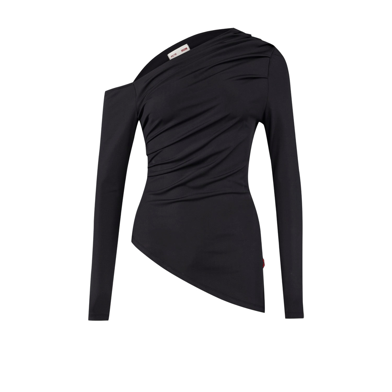 YOUR *ITCH DRAPED LONG SLEEVE TOP - JET BLACK made by PCFG