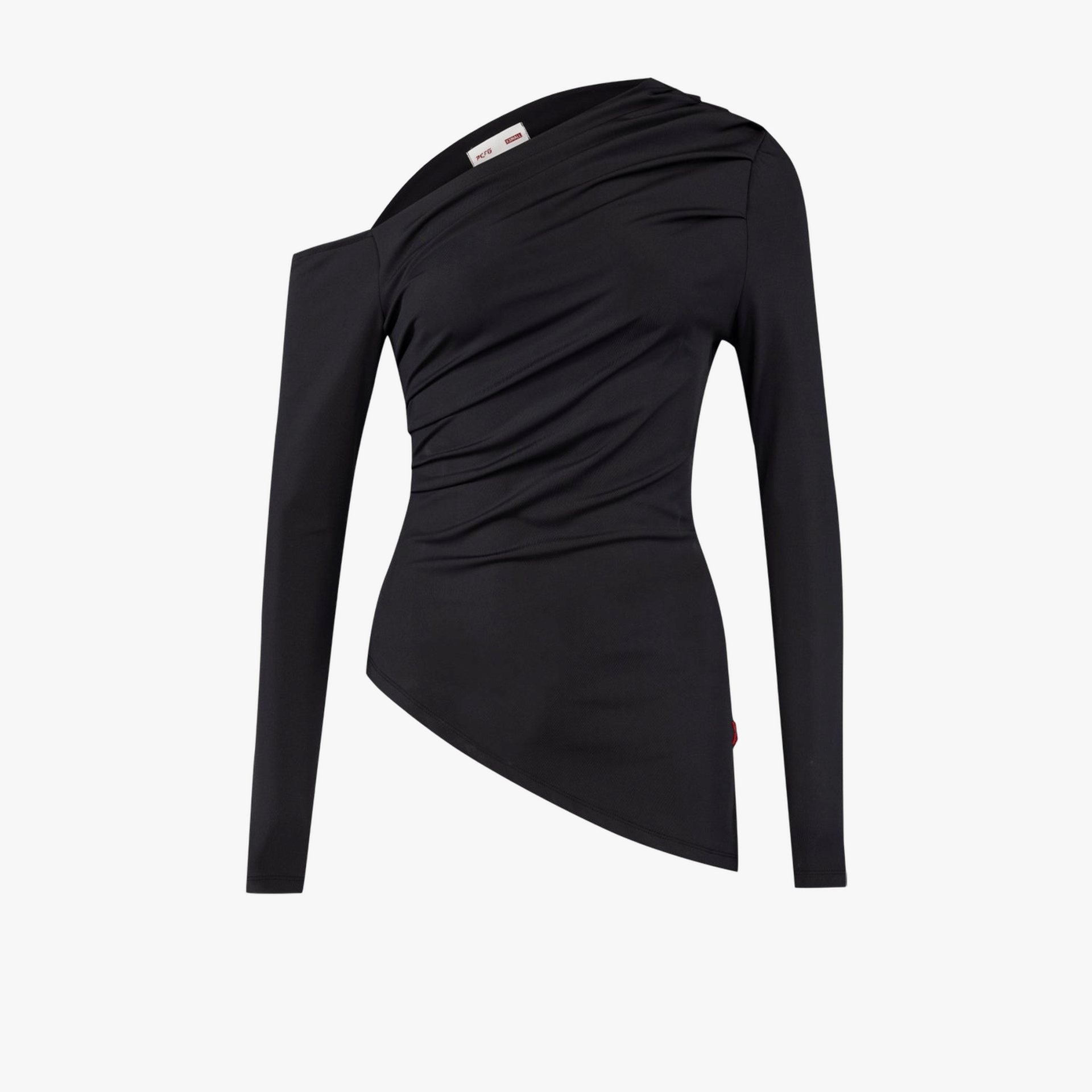 YOUR *ITCH DRAPED LONG SLEEVE TOP - JET BLACK made by PCFG