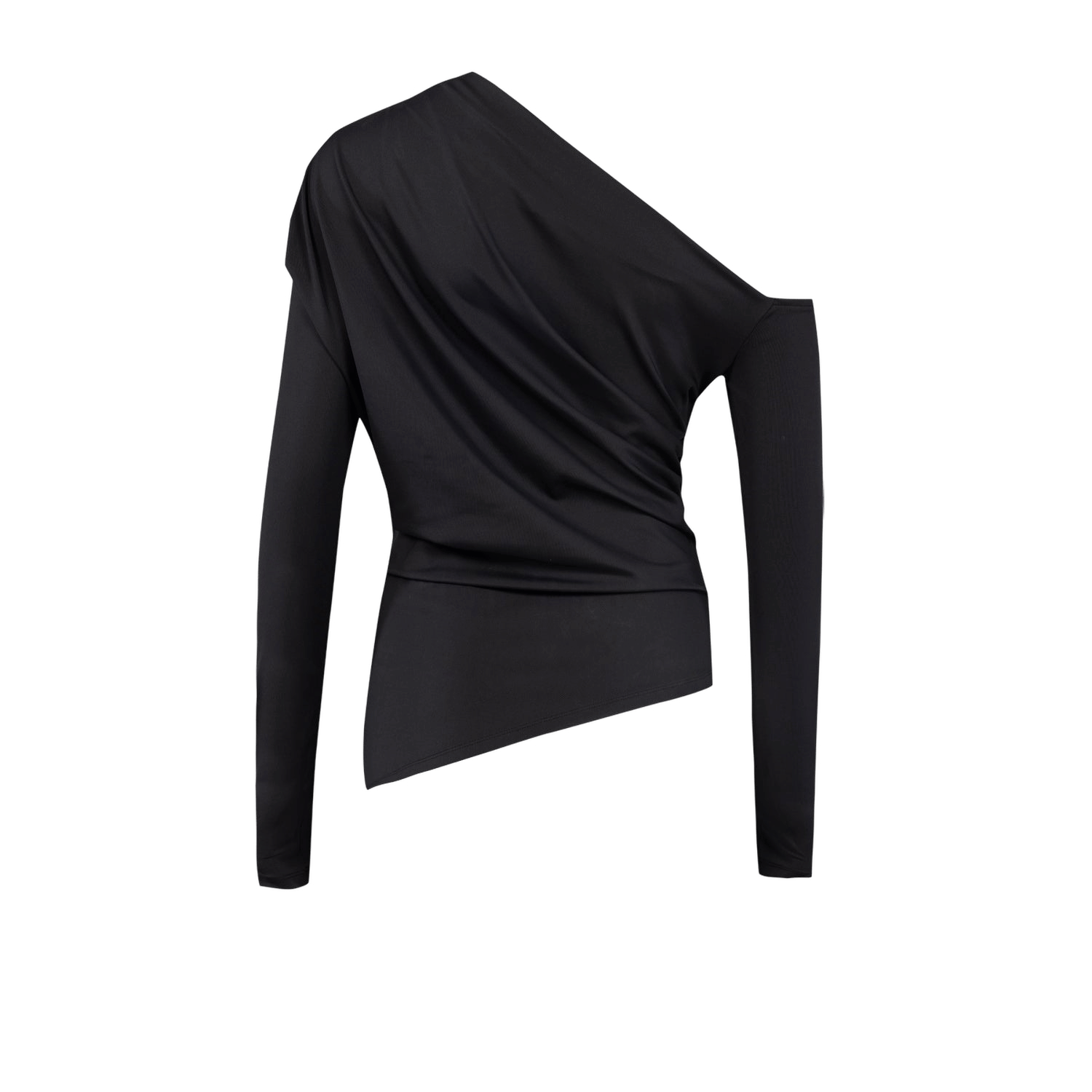 YOUR *ITCH DRAPED LONG SLEEVE TOP - JET BLACK made by PCFG