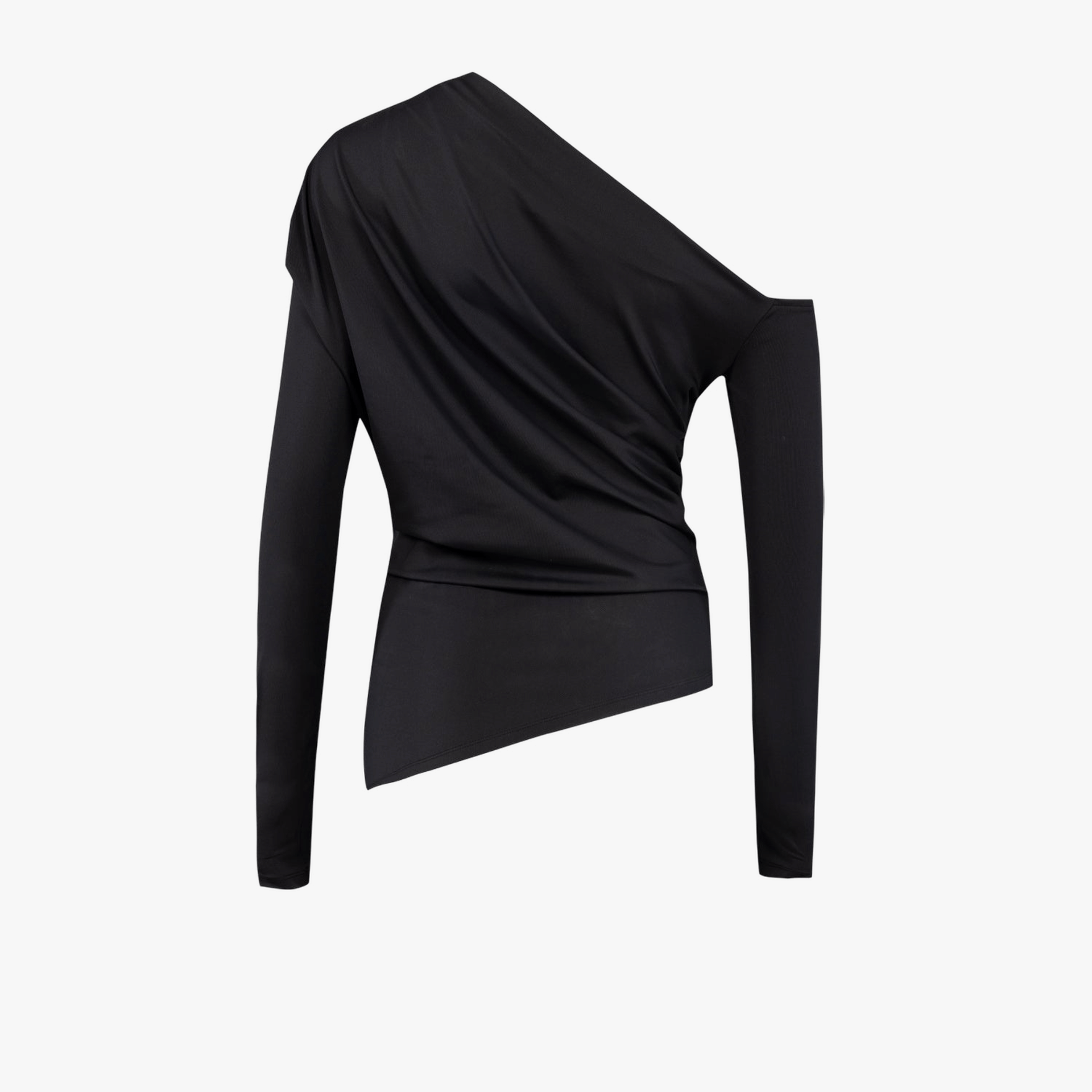 YOUR *ITCH DRAPED LONG SLEEVE TOP - JET BLACK made by PCFG