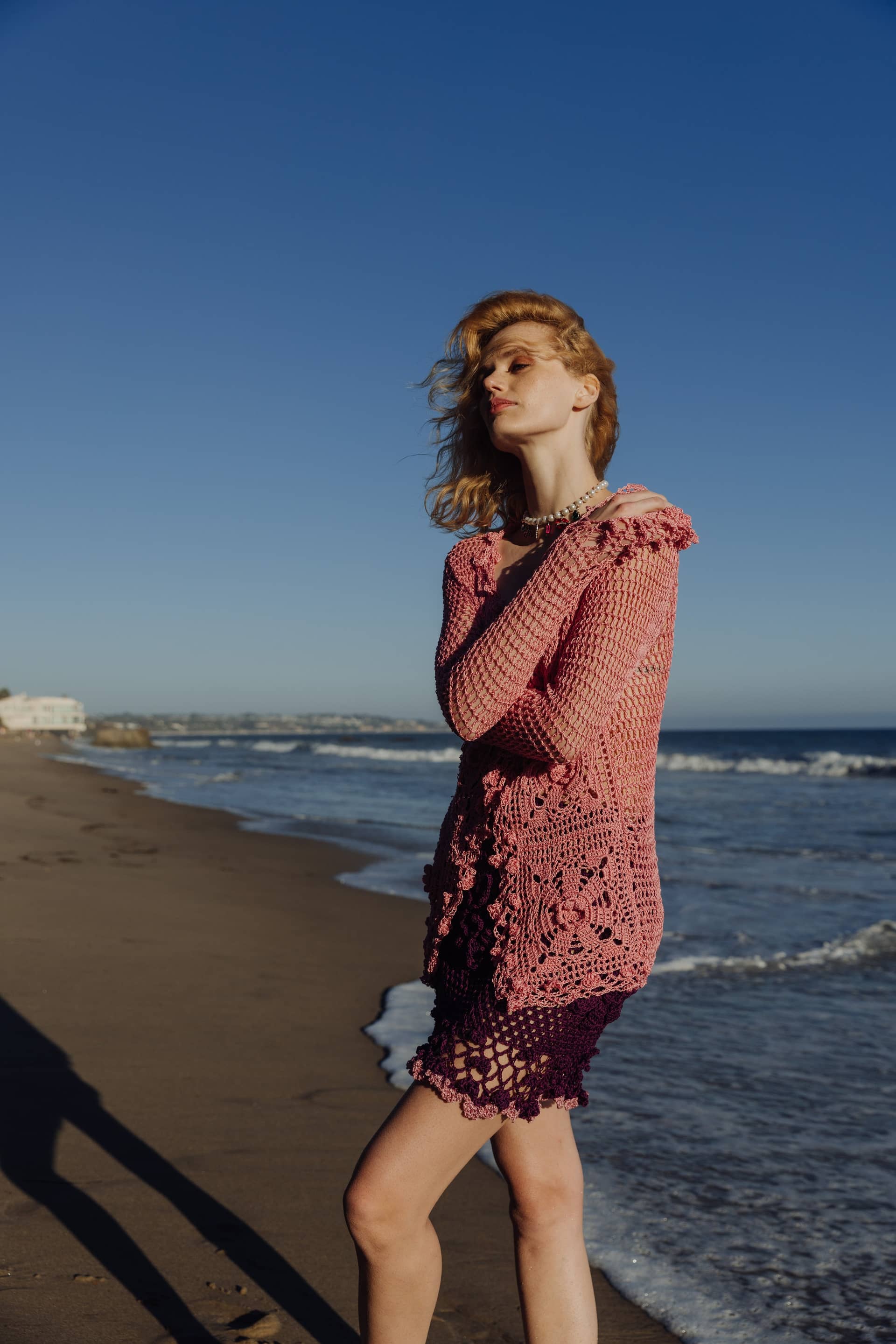 Dust Rose Handmade Crochet Shirt made by ANDREEVA