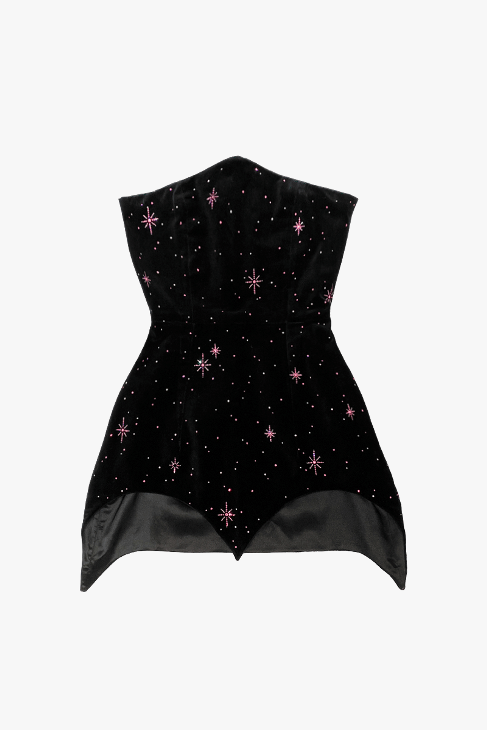 ©Swarovski starry night crystals velvet mini dress made by Compte Spain