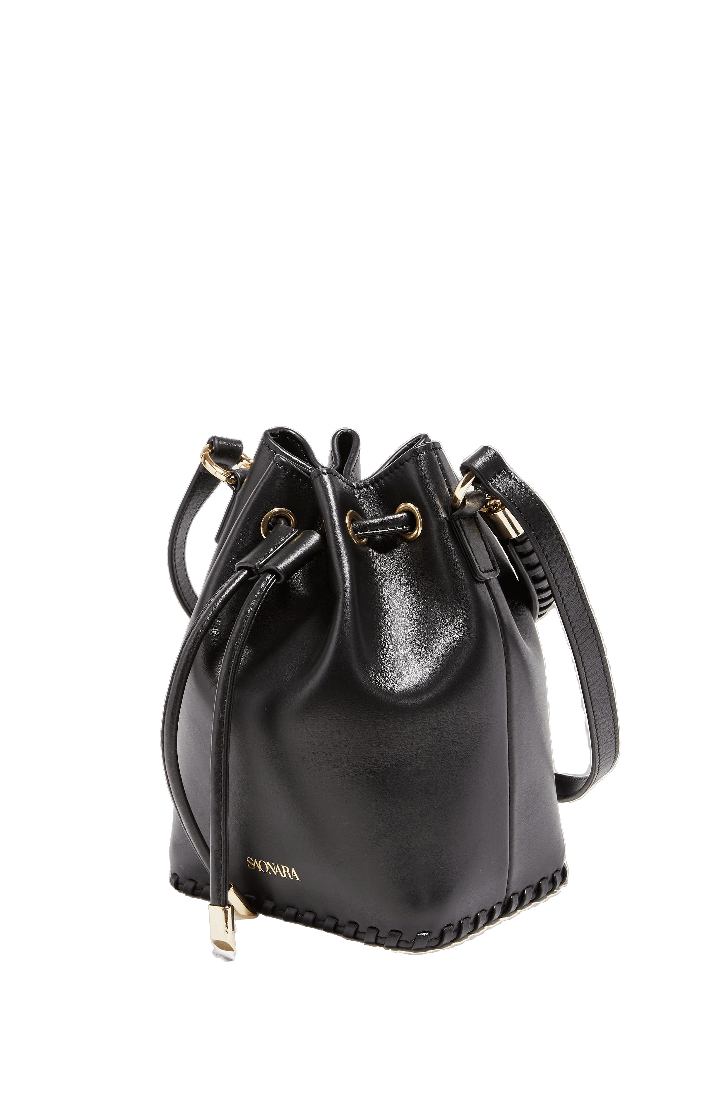 SAONARA MINI BUCKET BLACK PIEL made by Saonara