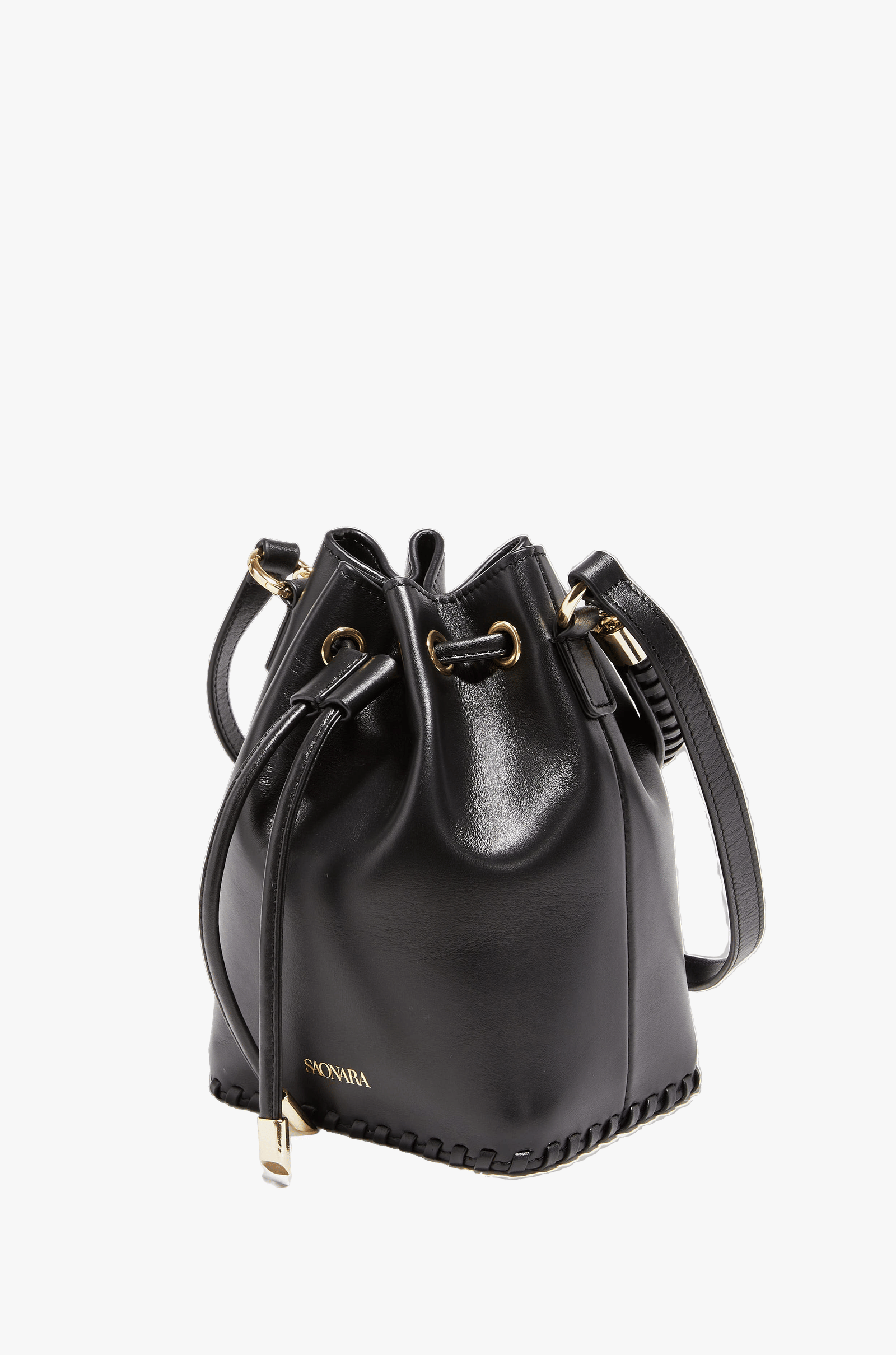 SAONARA MINI BUCKET BLACK PIEL made by Saonara