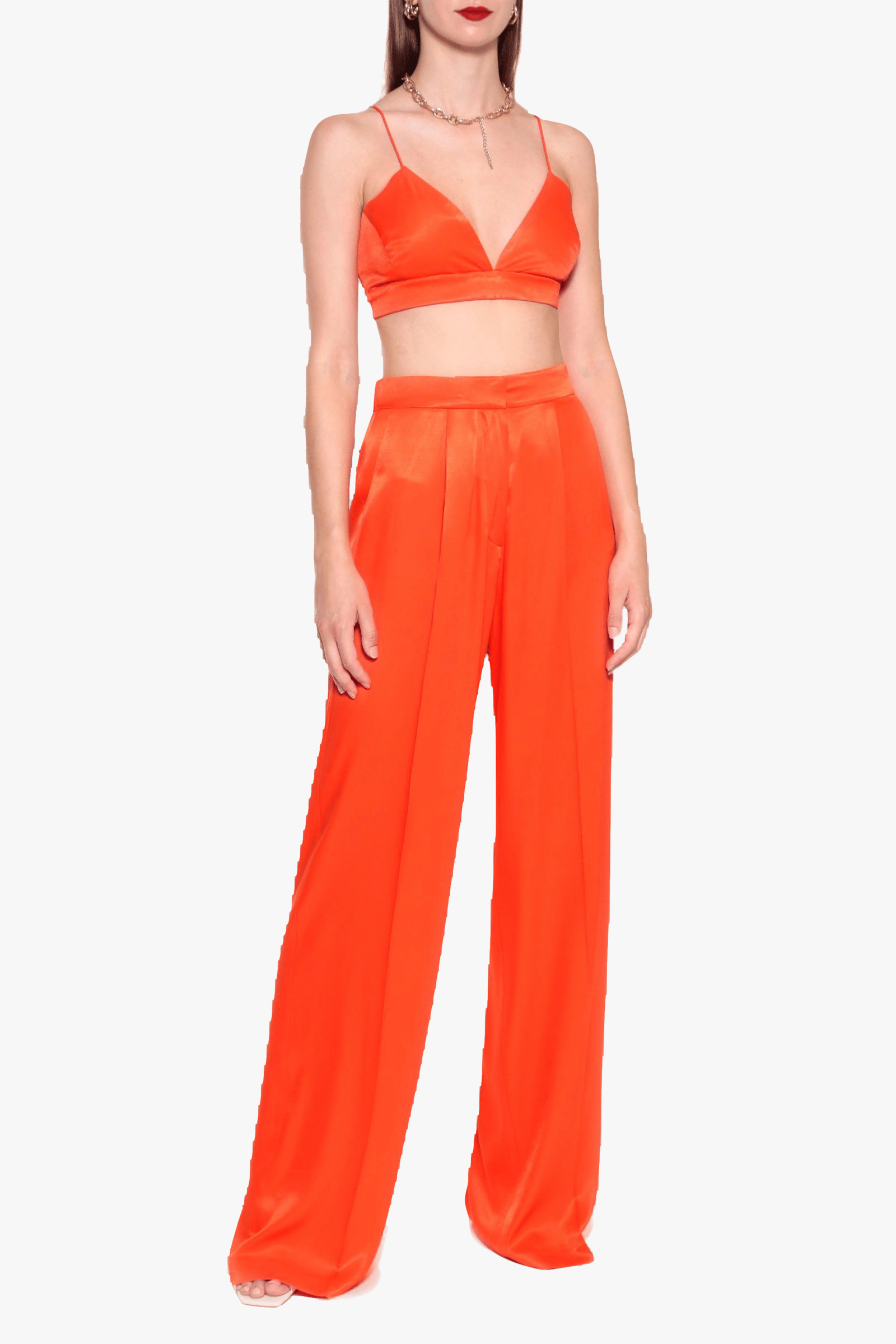 Trousers Jessie Satin Nasturtium made by HALEWSKI