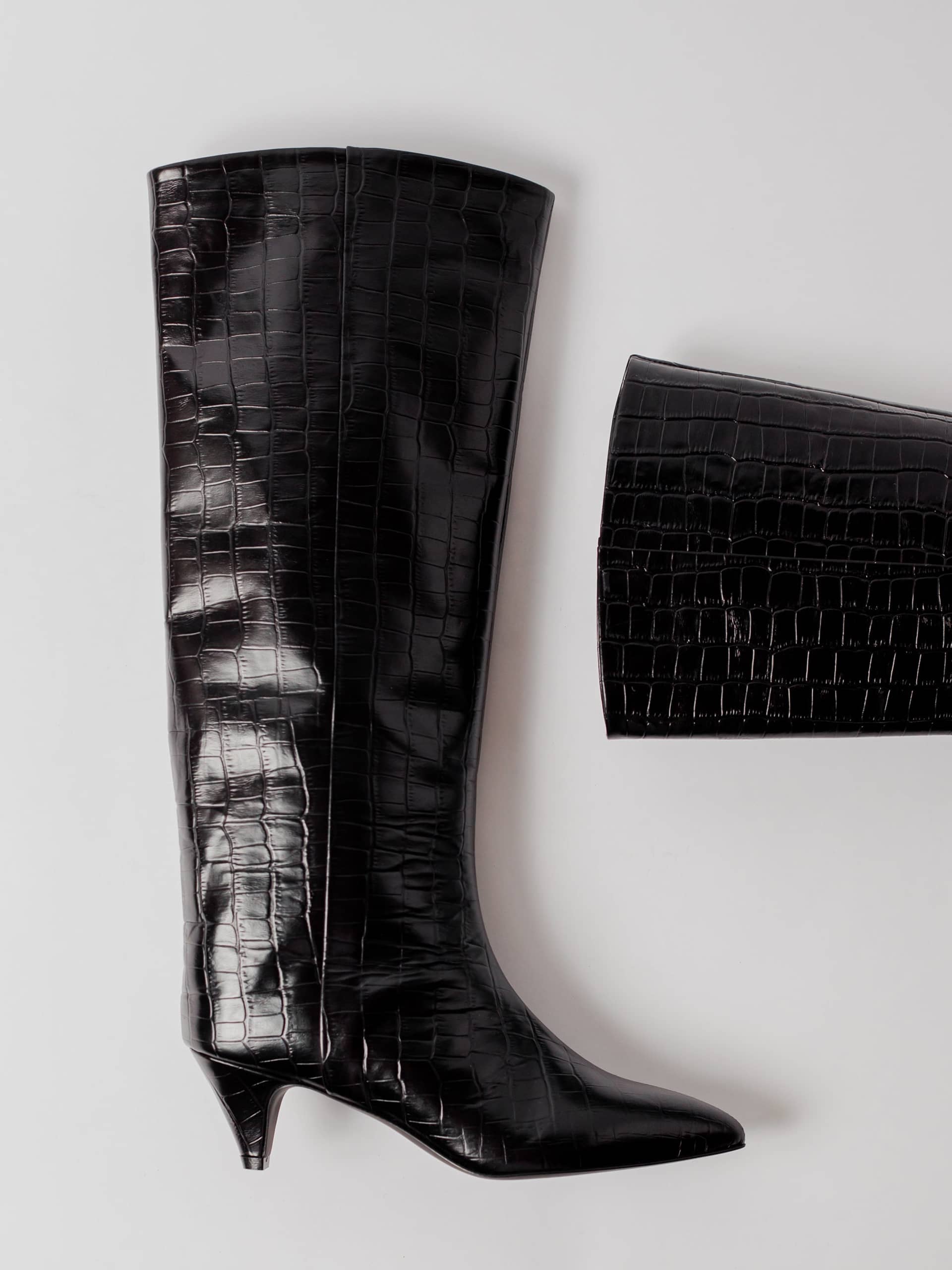 THE VANESSA TALL BLACK CROC made by Blankens