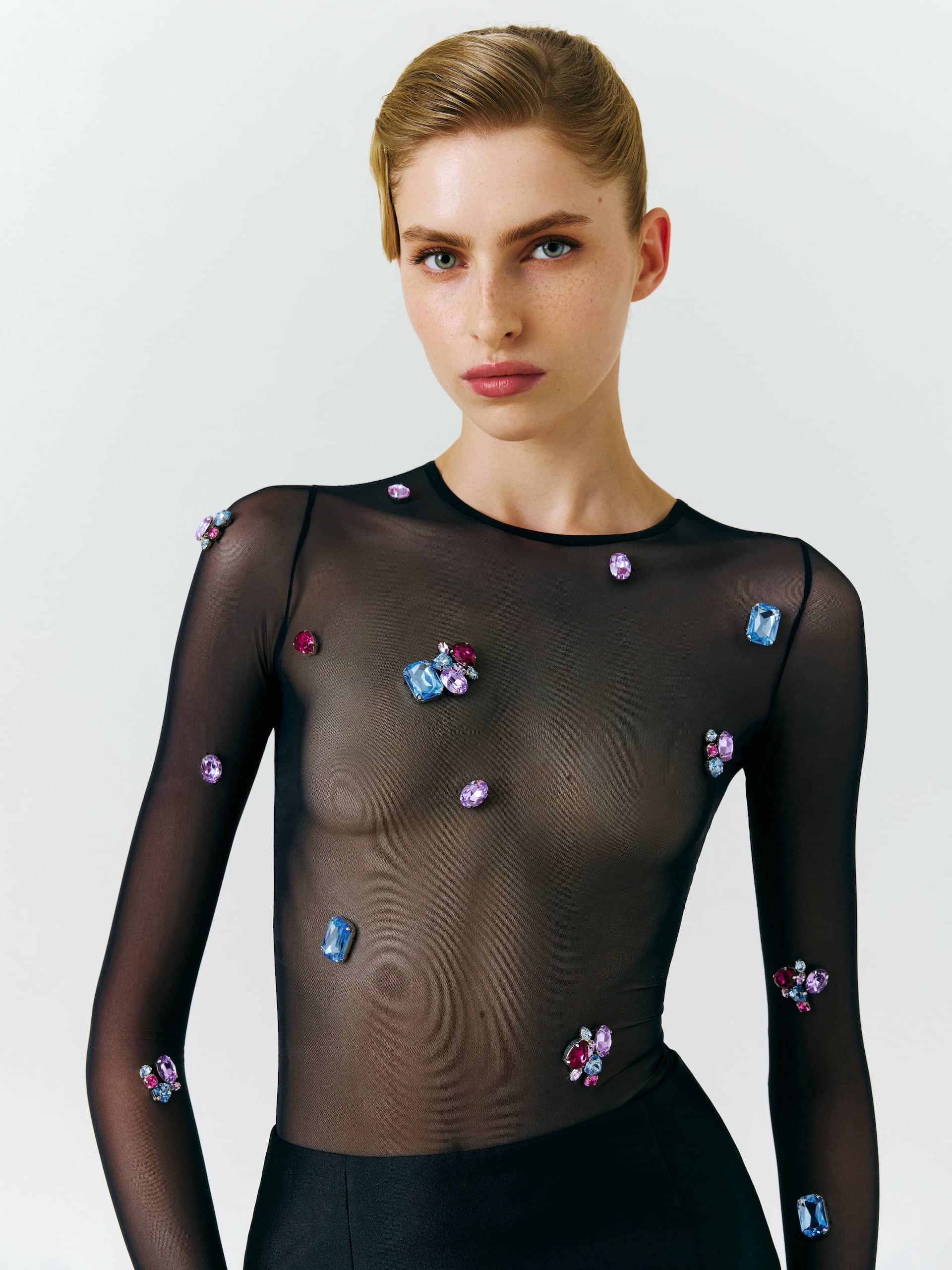Embellished Mesh Bodysuit made by NDS The Label