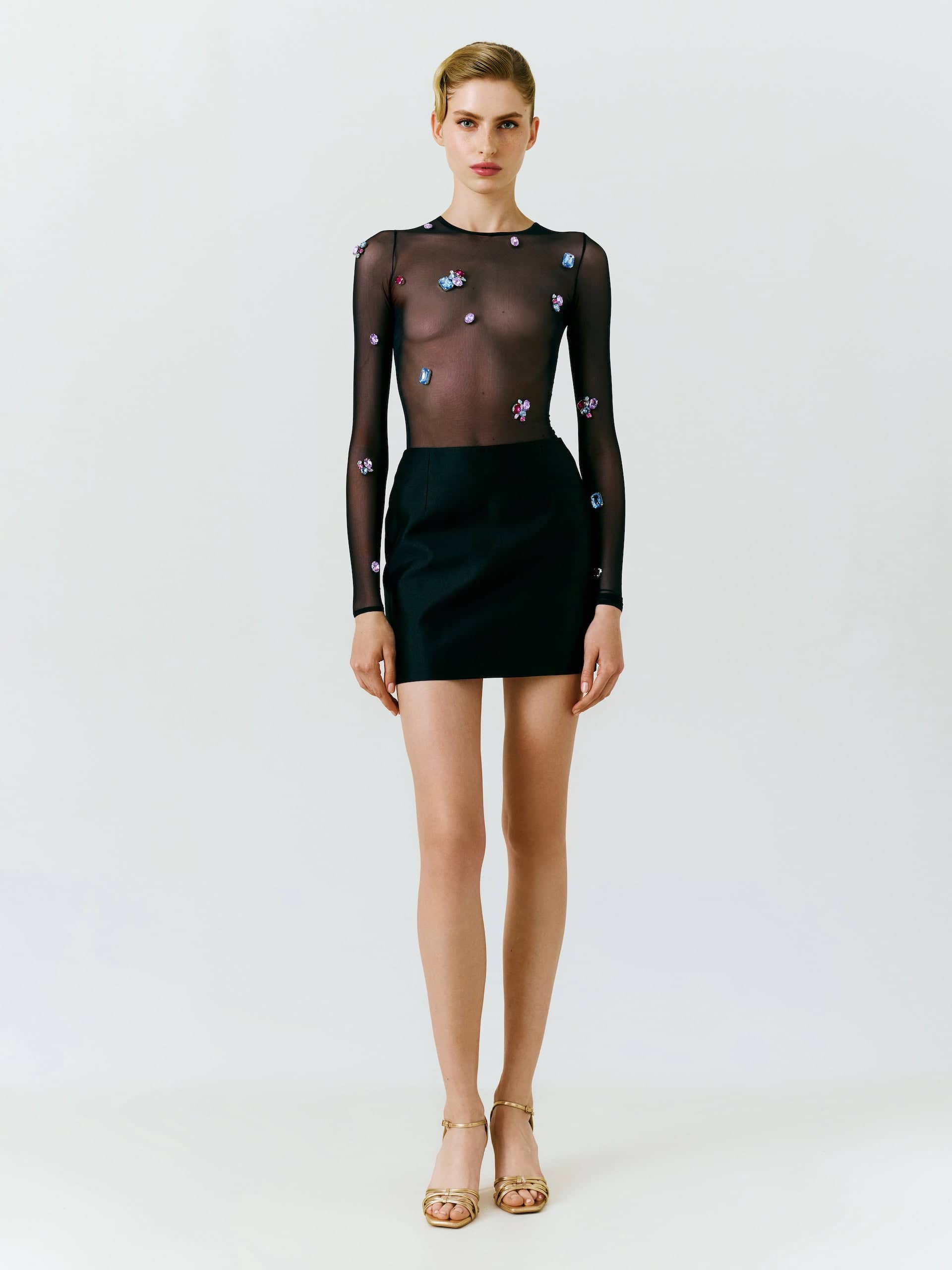 Embellished Mesh Bodysuit made by NDS The Label