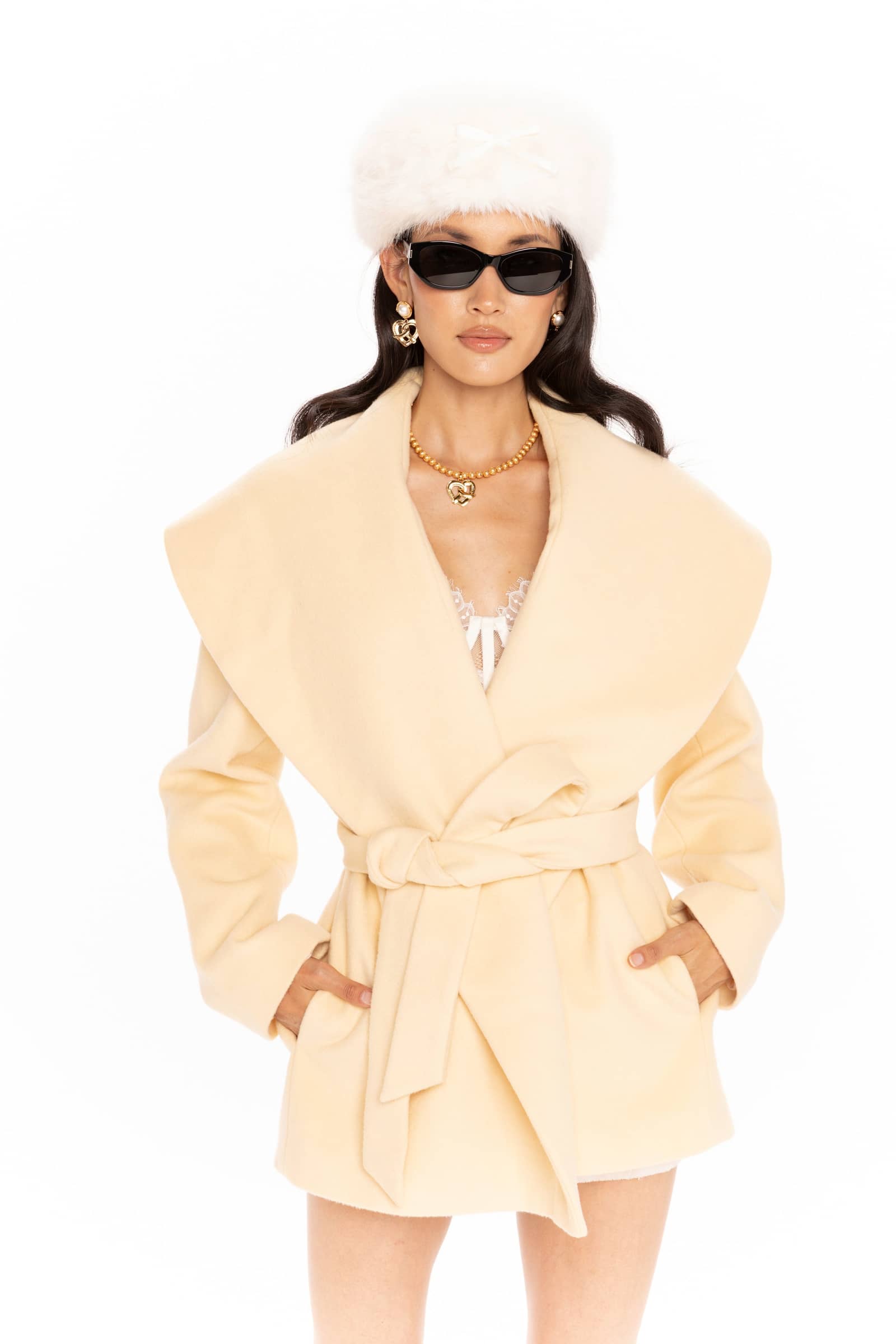 Victoria Bow Coat (Yellow) made by Nana Jacqueline