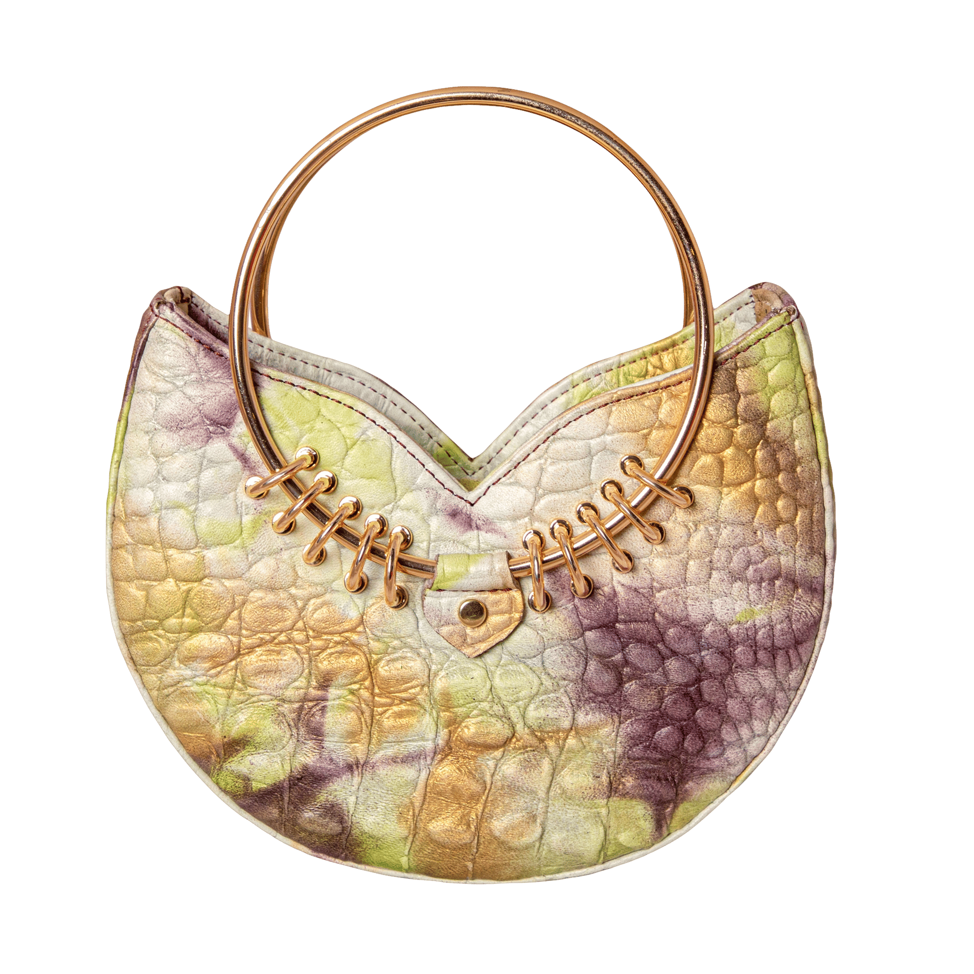 Jari'aa - Aubergine - Metal Top Handle Bag made by ALIEL
