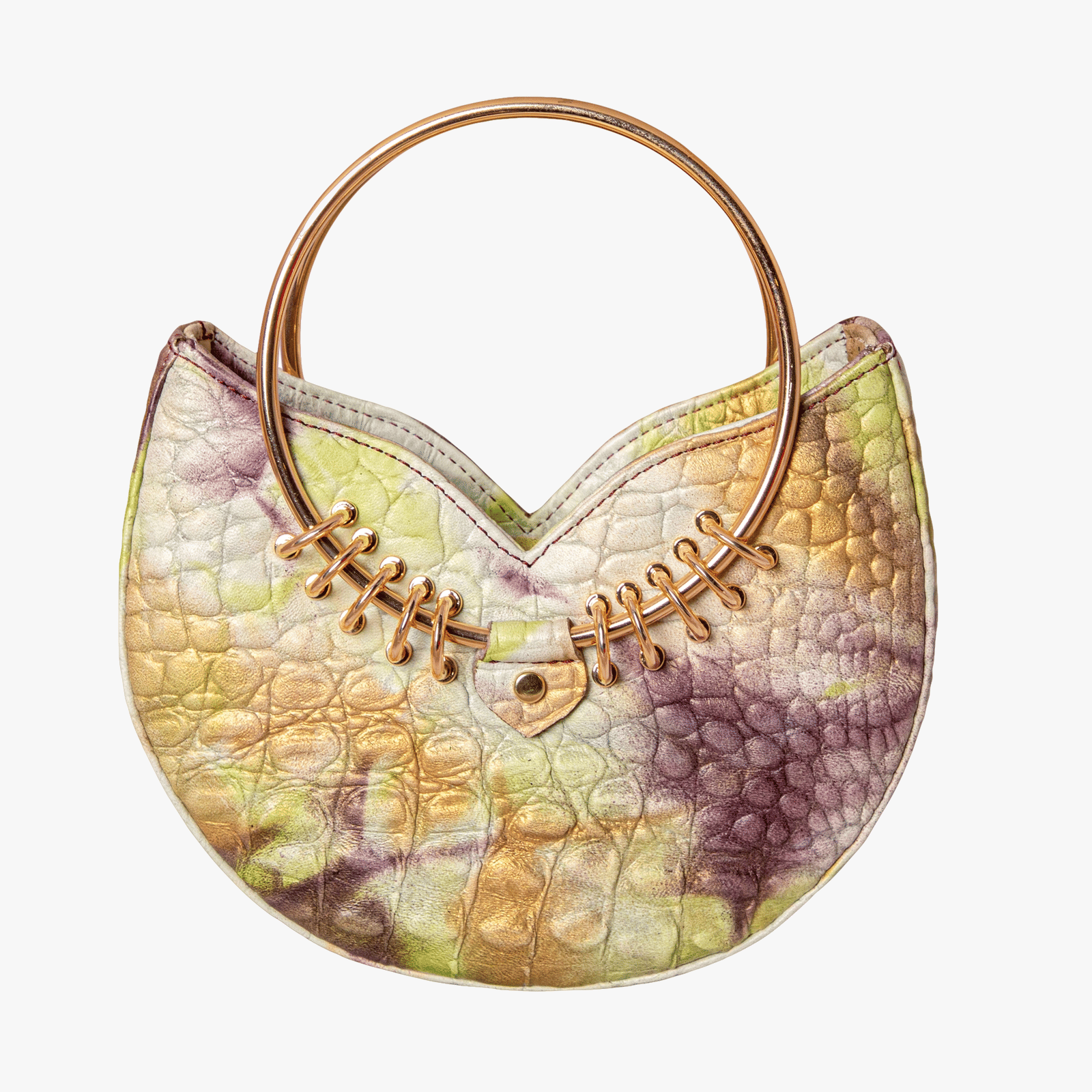 Jari'aa - Aubergine - Metal Top Handle Bag made by ALIEL