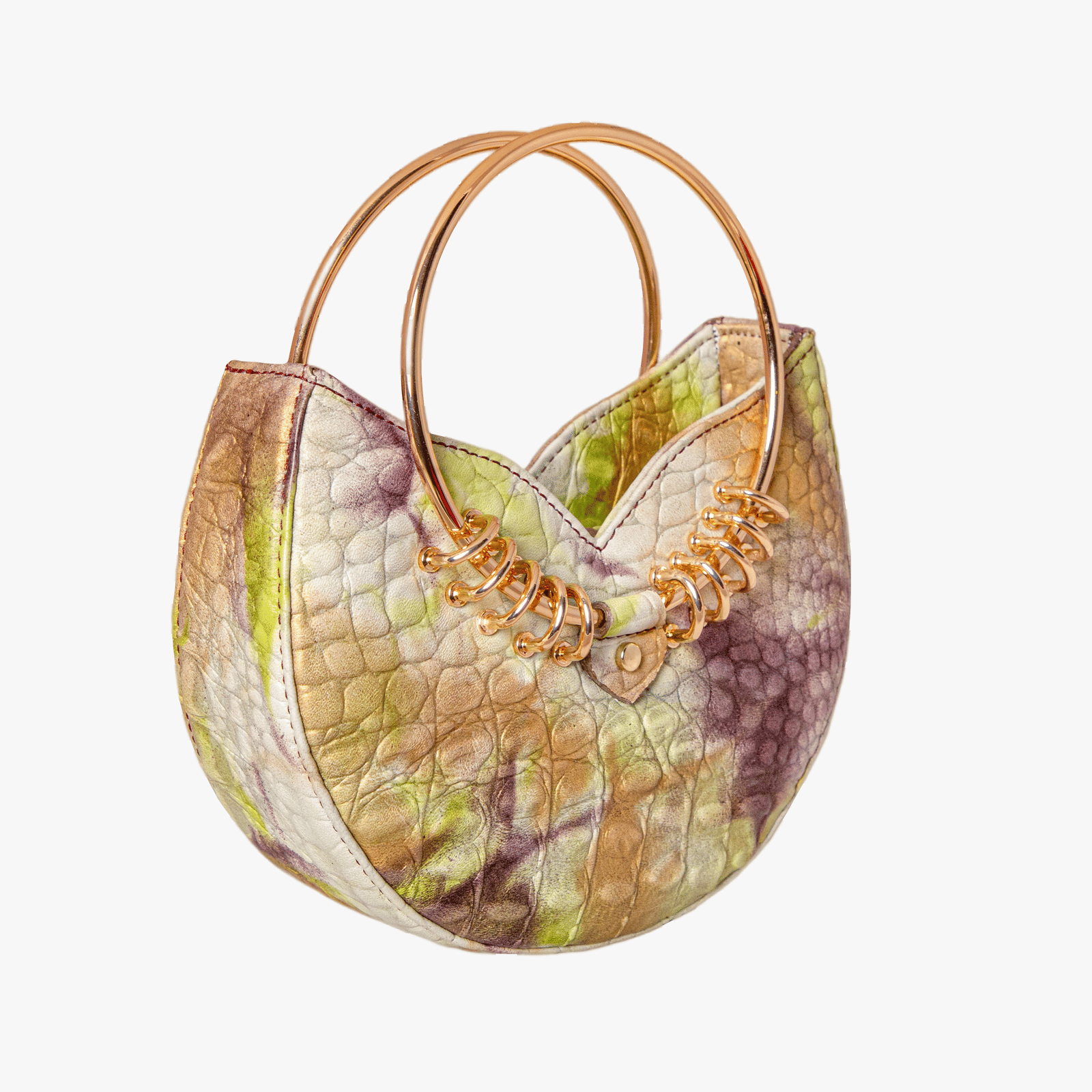 Jari'aa - Aubergine - Metal Top Handle Bag made by ALIEL
