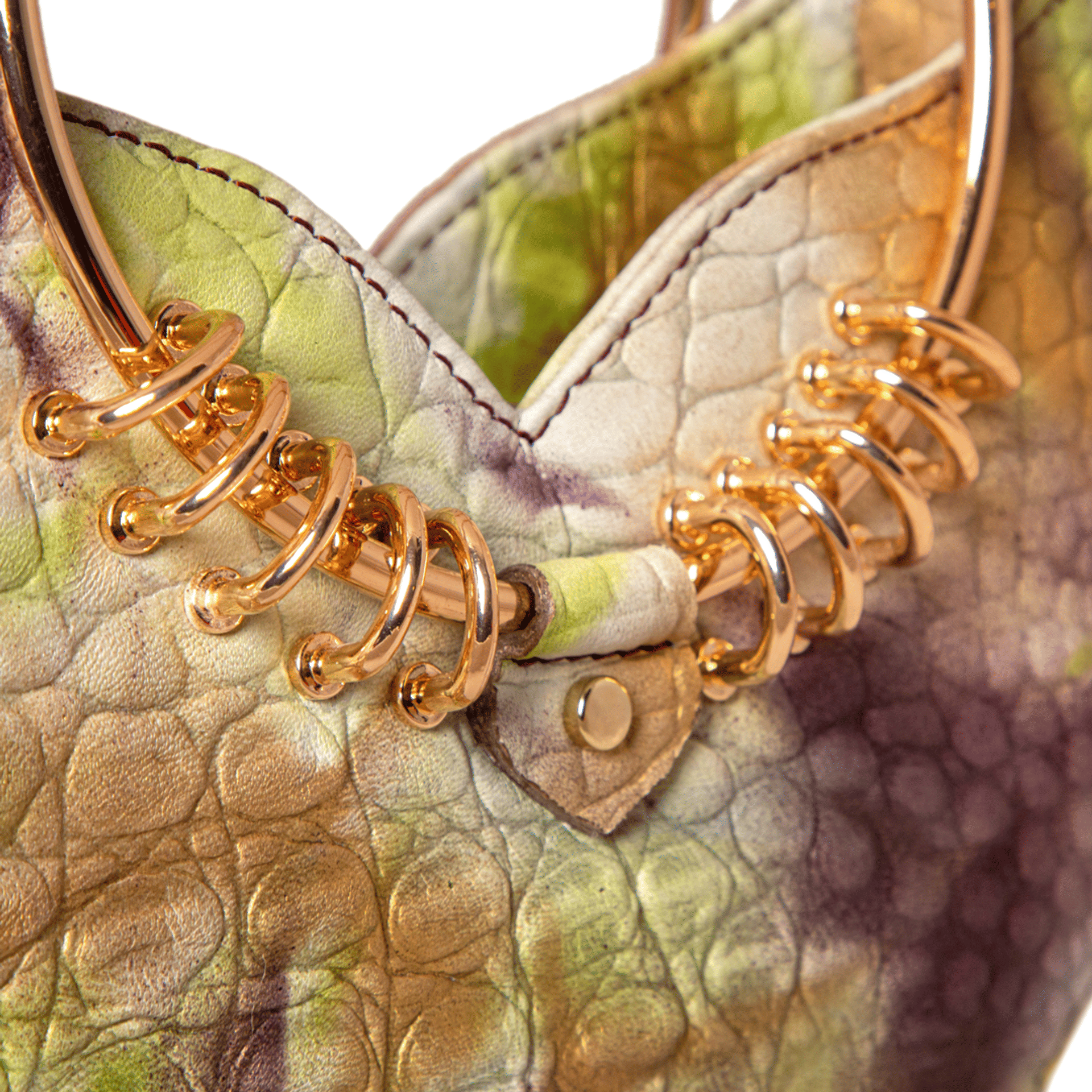 Jari'aa - Aubergine - Metal Top Handle Bag made by ALIEL