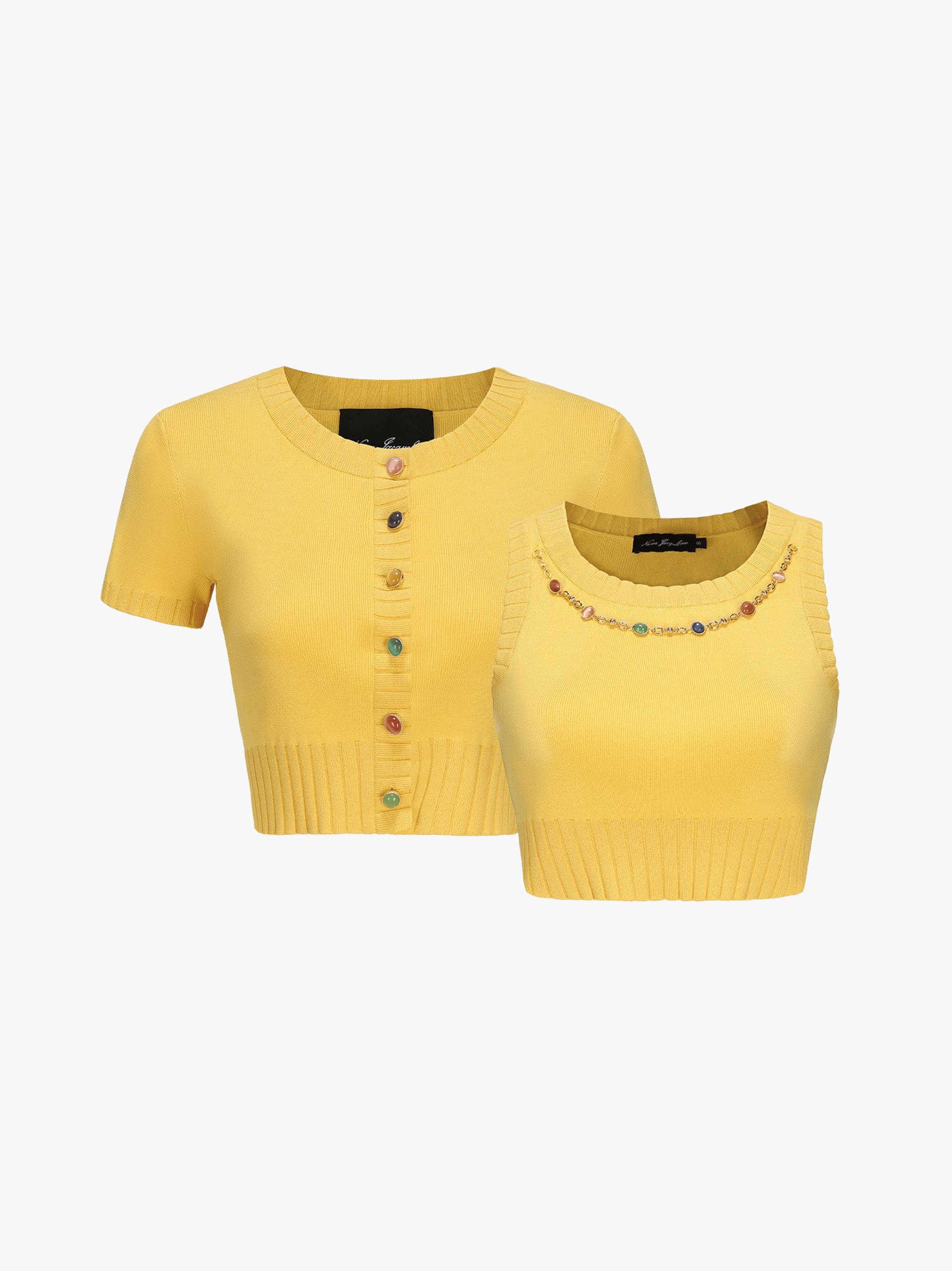 Kennedy Knit Top Set (Yellow) made by Nana Jacqueline