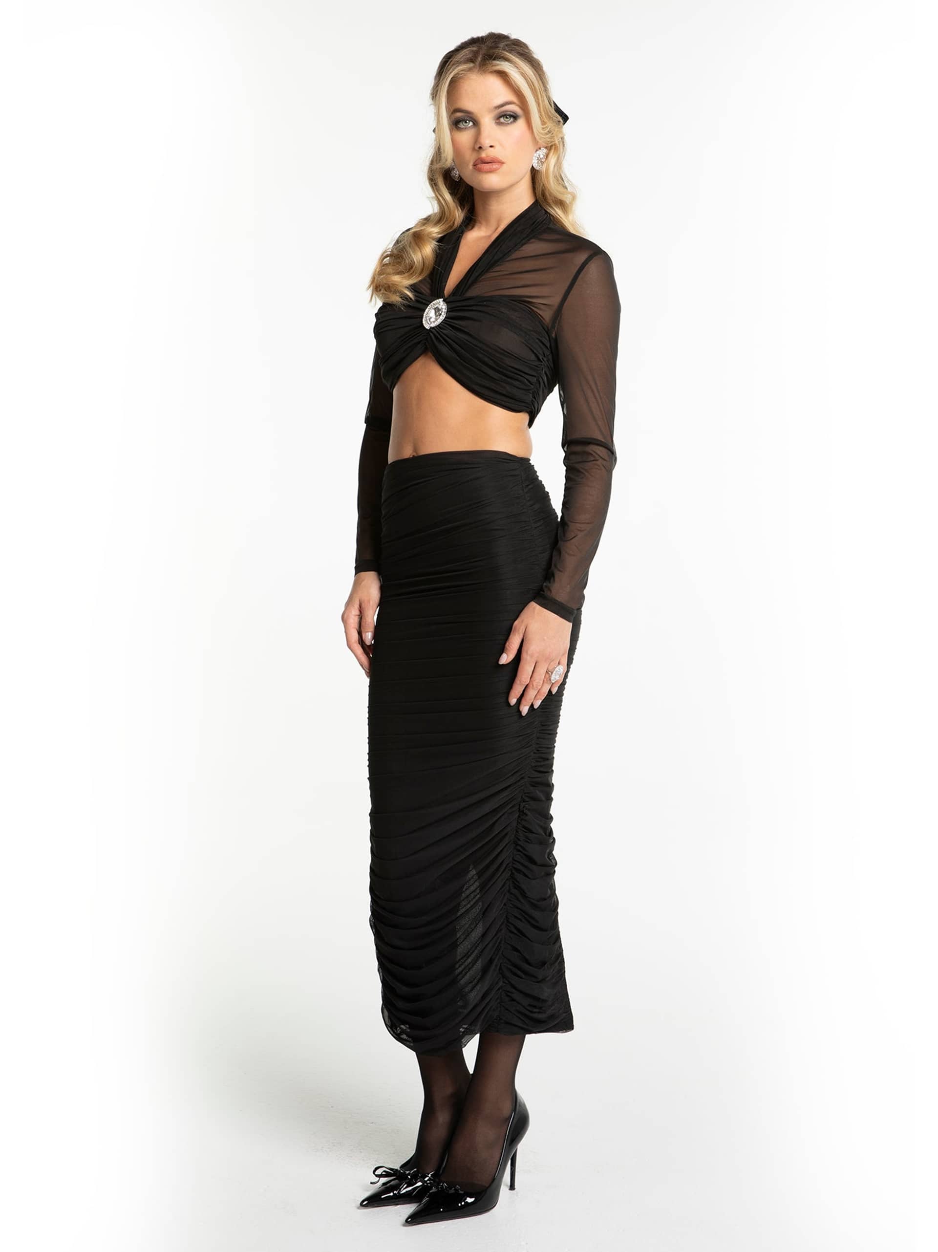 Pia Mesh Skirt (Black) made by Nana Jacqueline