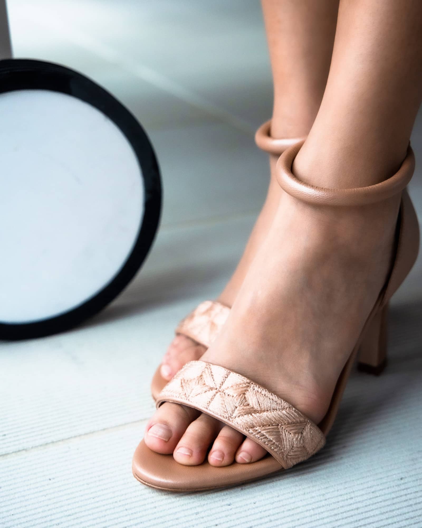 Fibre Sandal 85 Tan in Beige made by ATANA