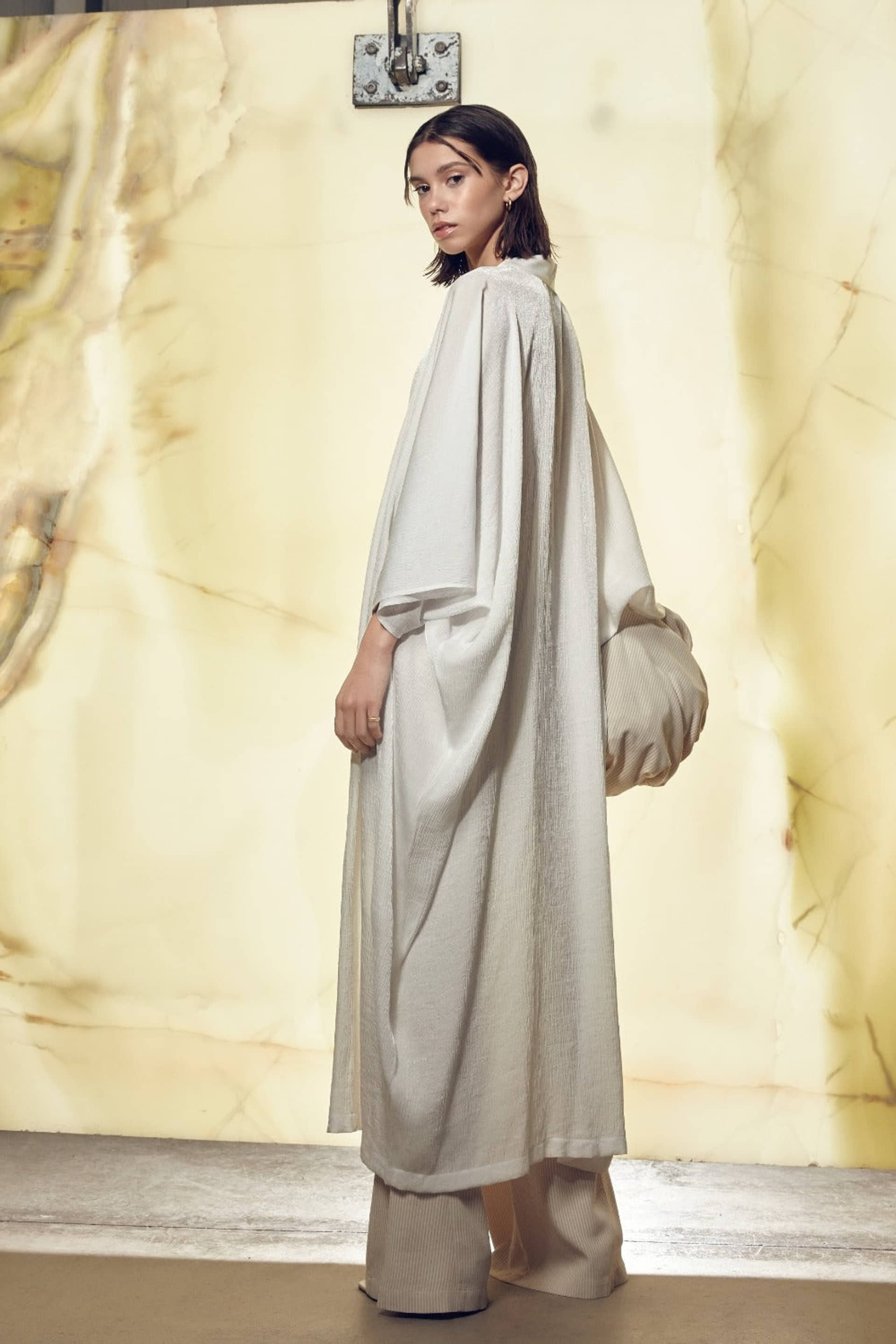 Rache Kaftan in White made by Nazli Ceren