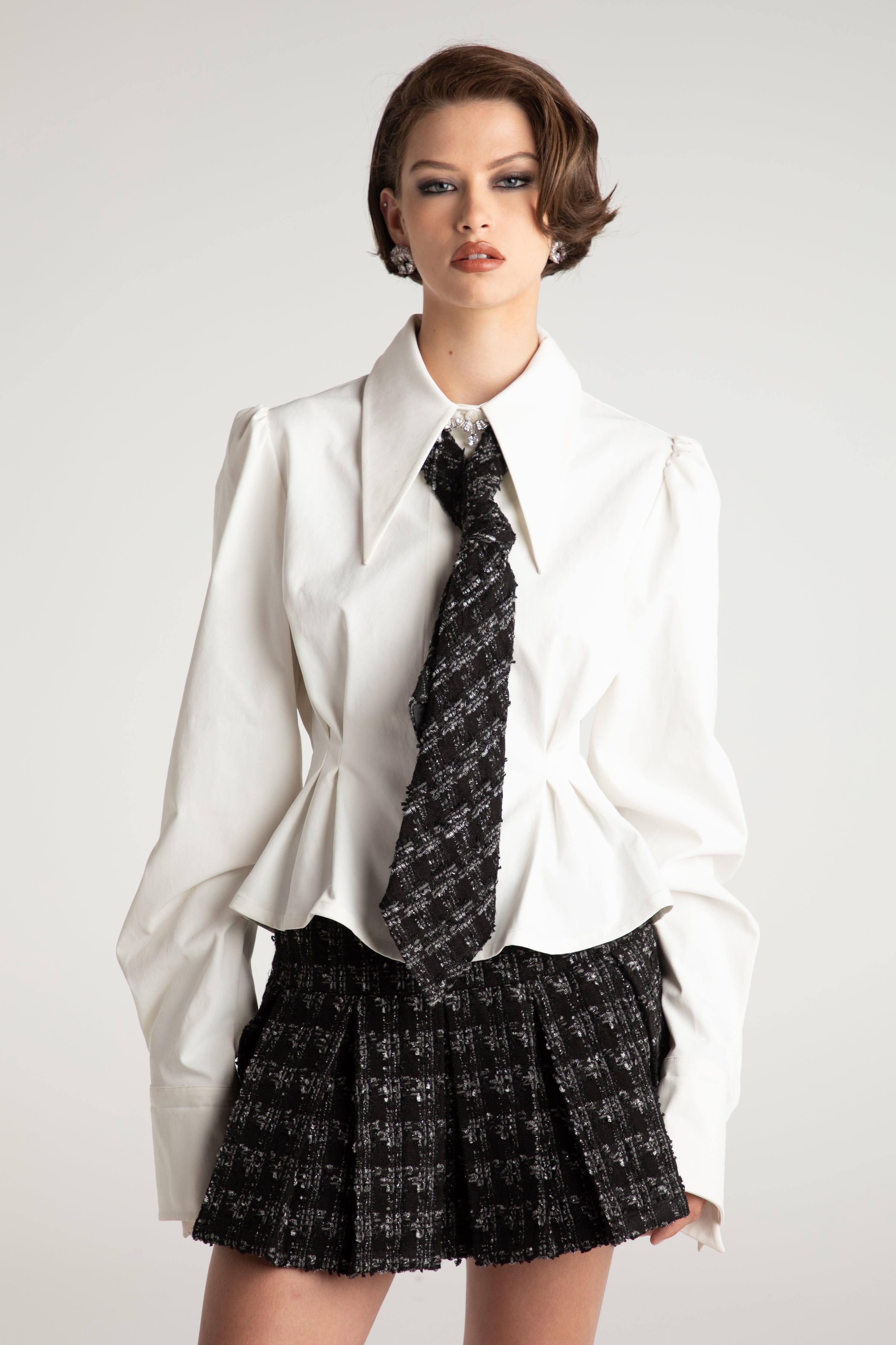 Kensie Top + Tie in White made by Nana Jacqueline