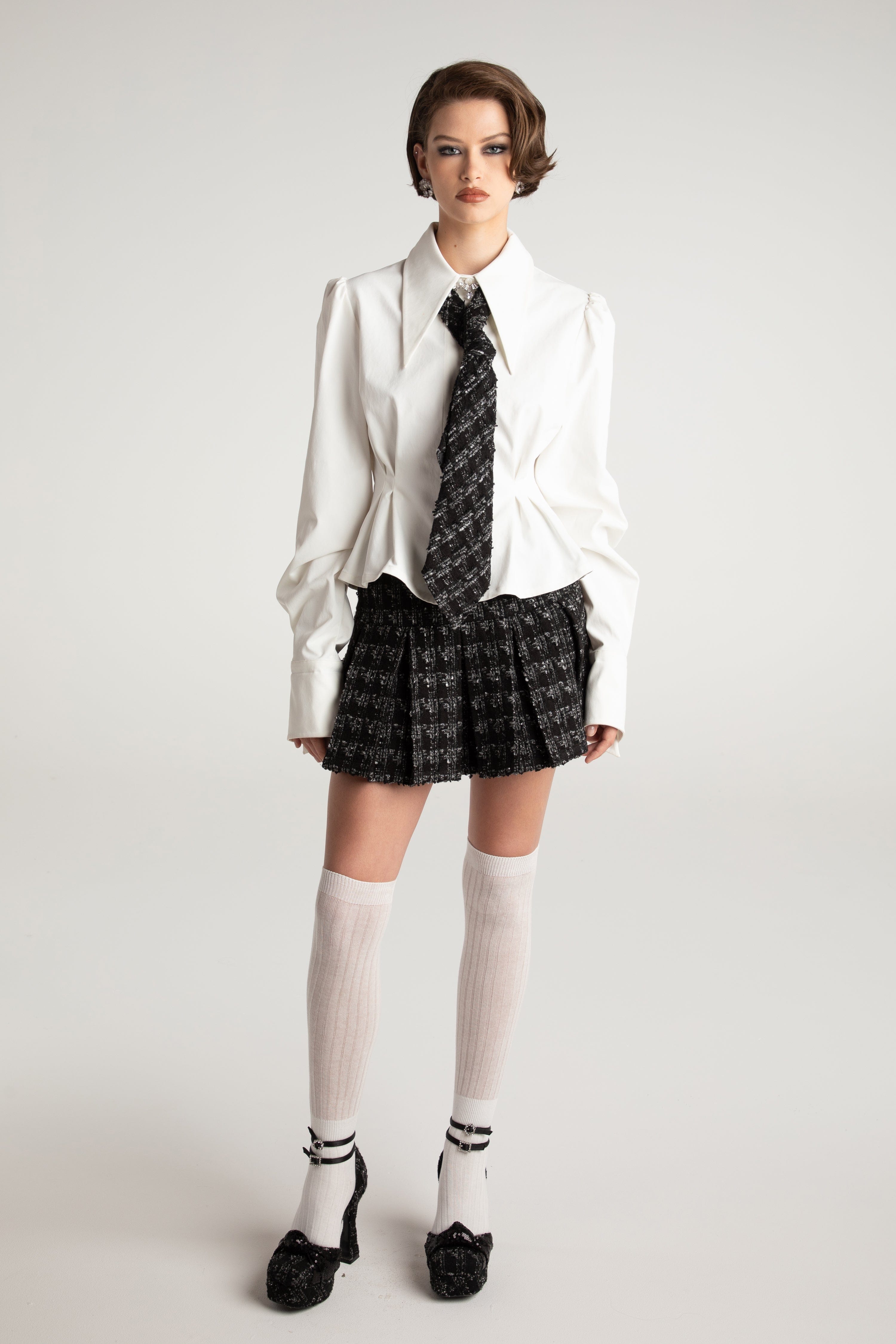 Kensie Top + Tie in White made by Nana Jacqueline