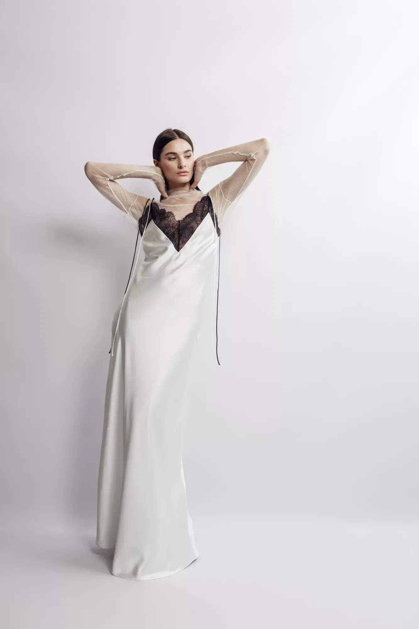 Chantilly Lace Satin Slip-Dress made by Aureliana