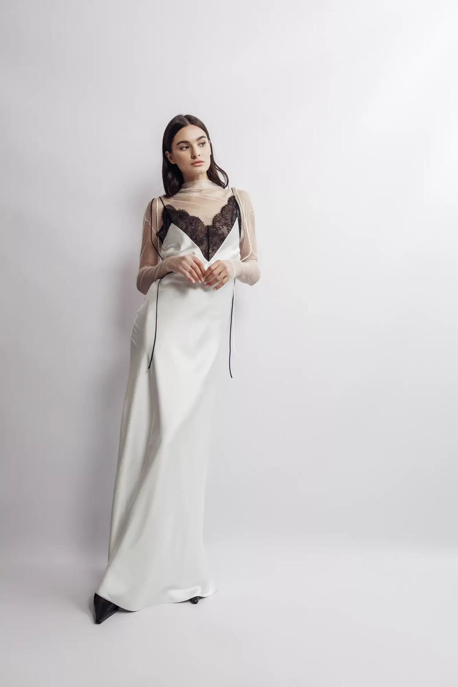 Chantilly Lace Satin Slip-Dress made by Aureliana