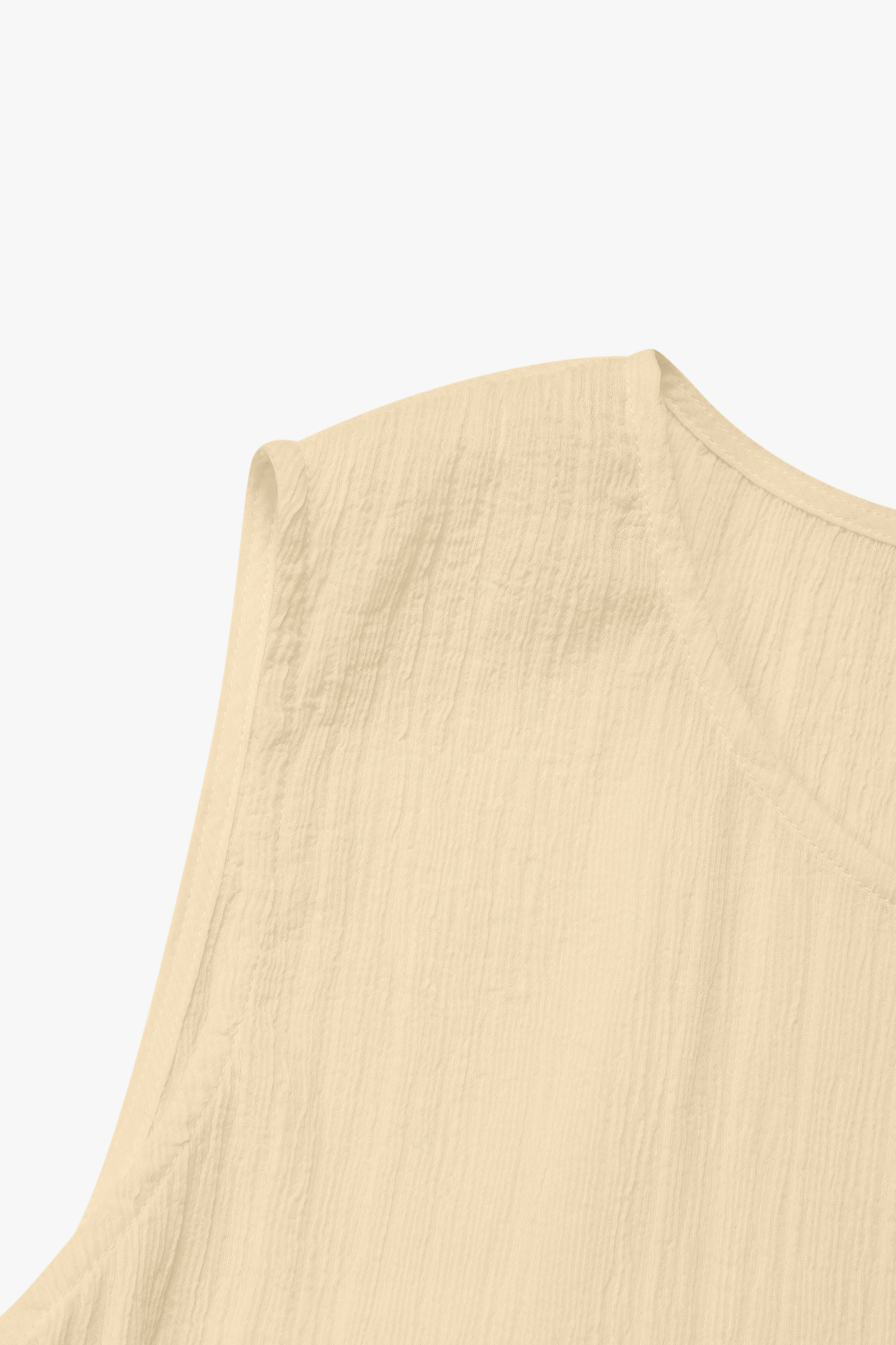 YELLOW WRINKLED TEXTURE COTTON MINI DRESS made by YIBRI