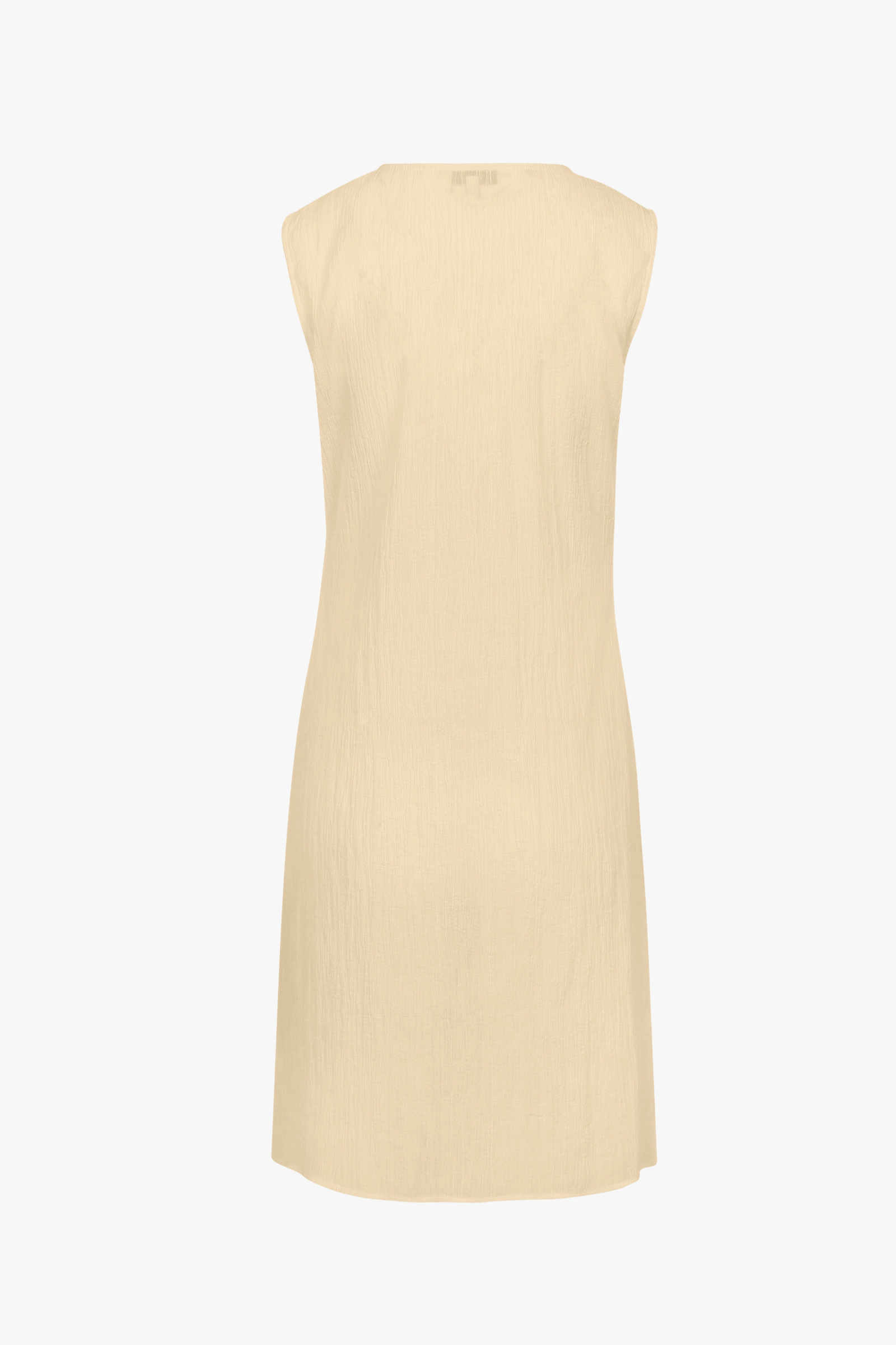 YELLOW WRINKLED TEXTURE COTTON MINI DRESS made by YIBRI