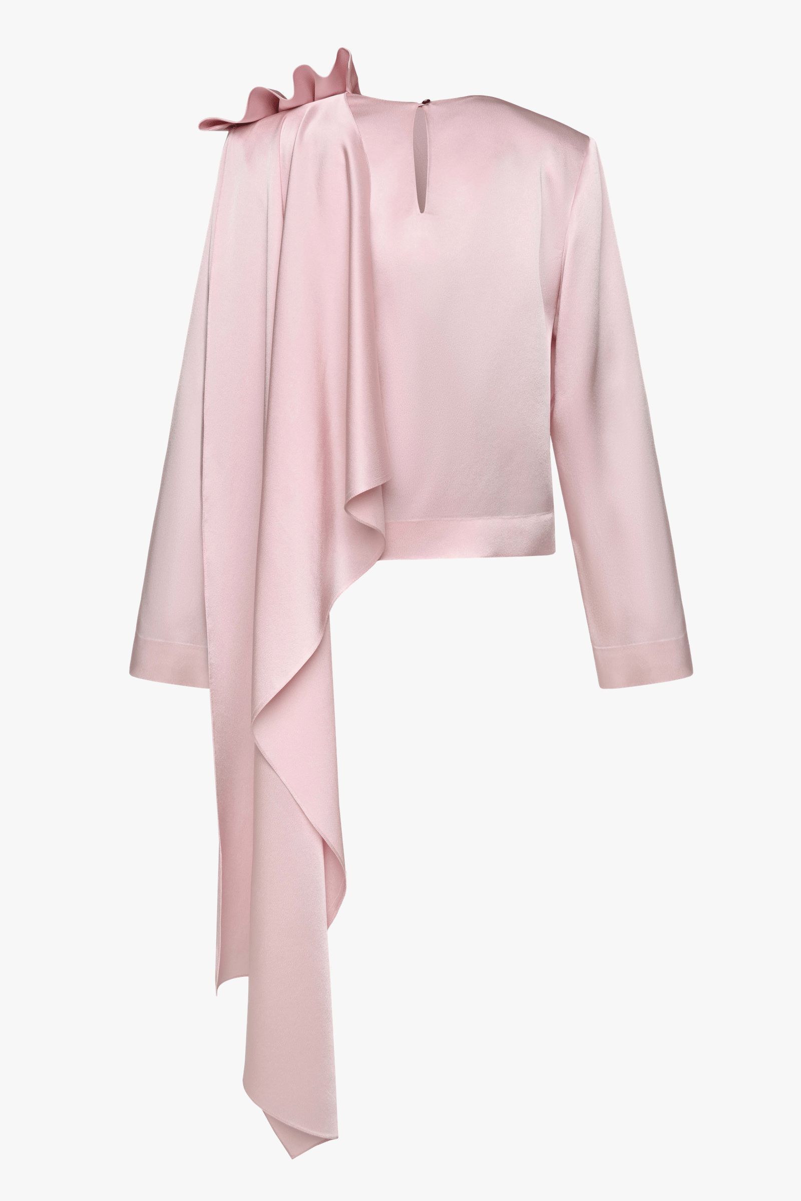 Long sleeve draped blouse made by Maria Kokhia