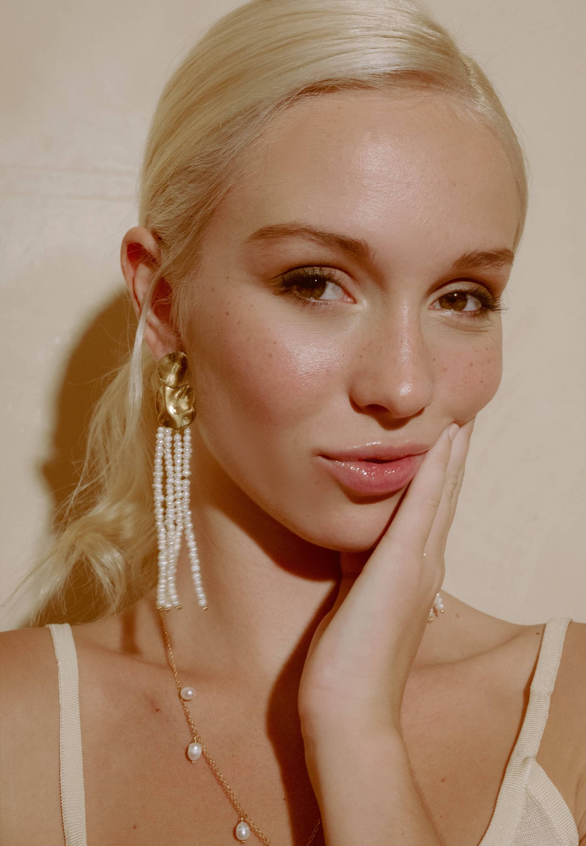 Liliana Pearl Earrings made by Lavani Jewels