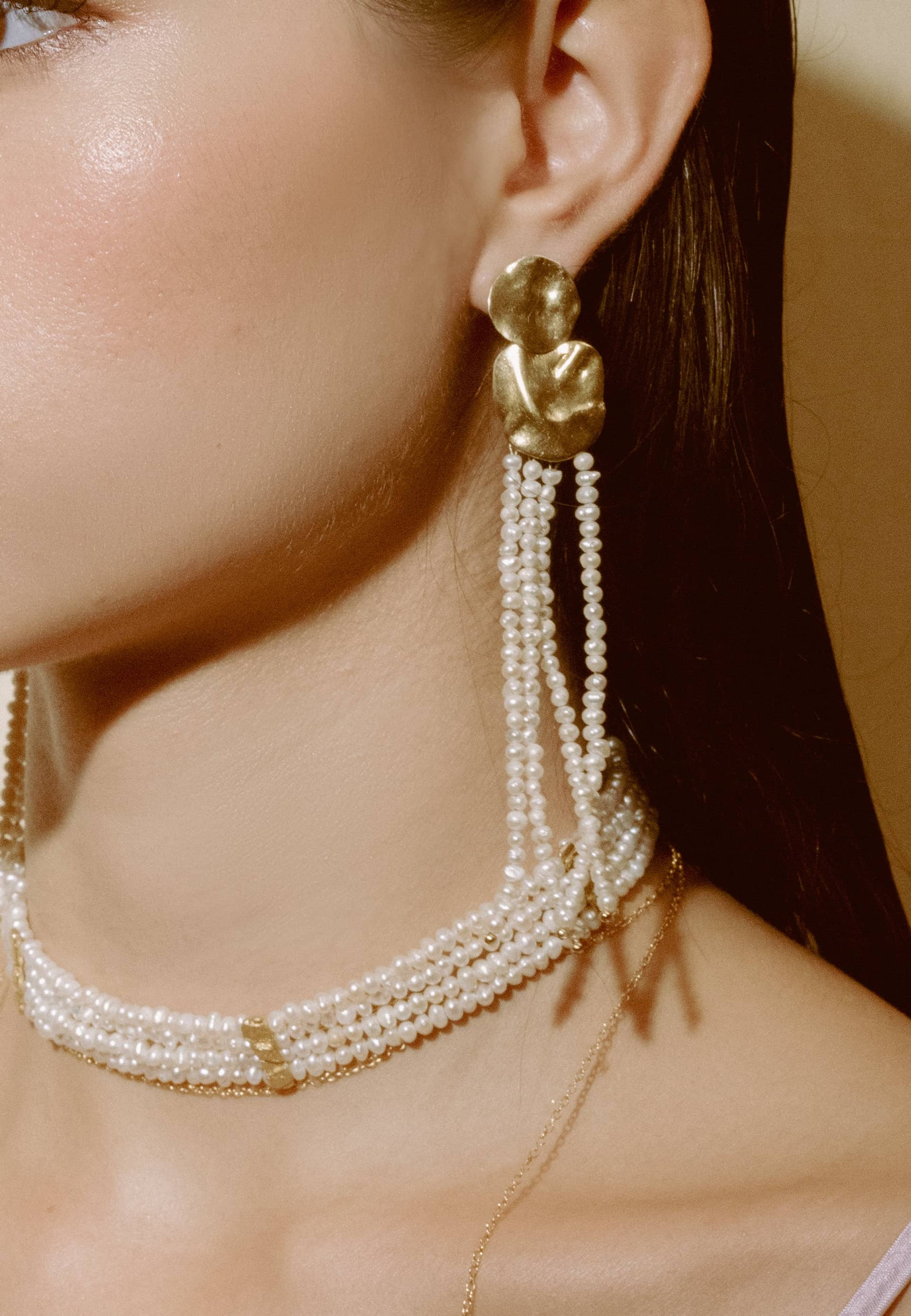 Liliana Pearl Earrings made by Lavani Jewels