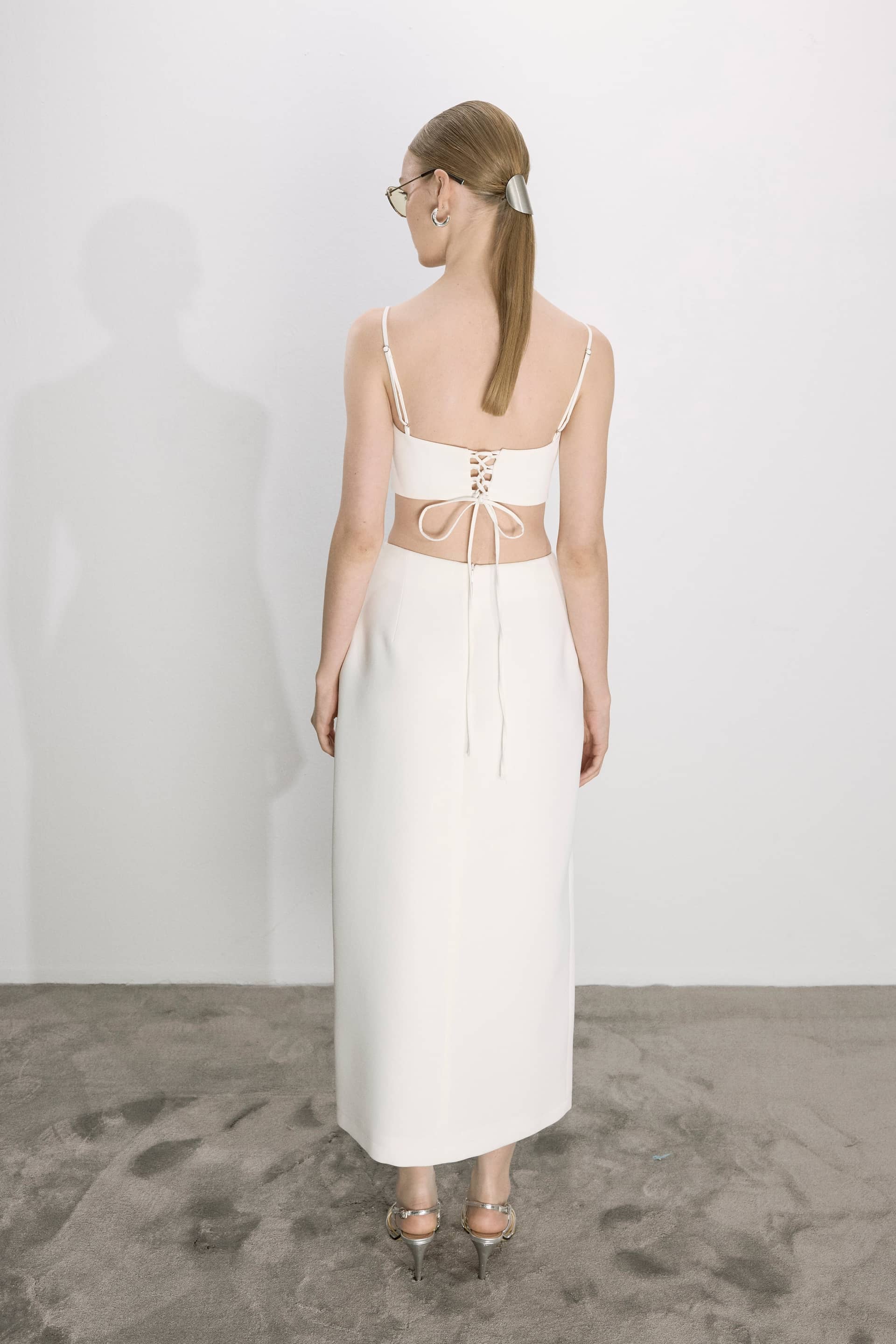 Lalia Crepe Top In Blanche made by Nazli Ceren
