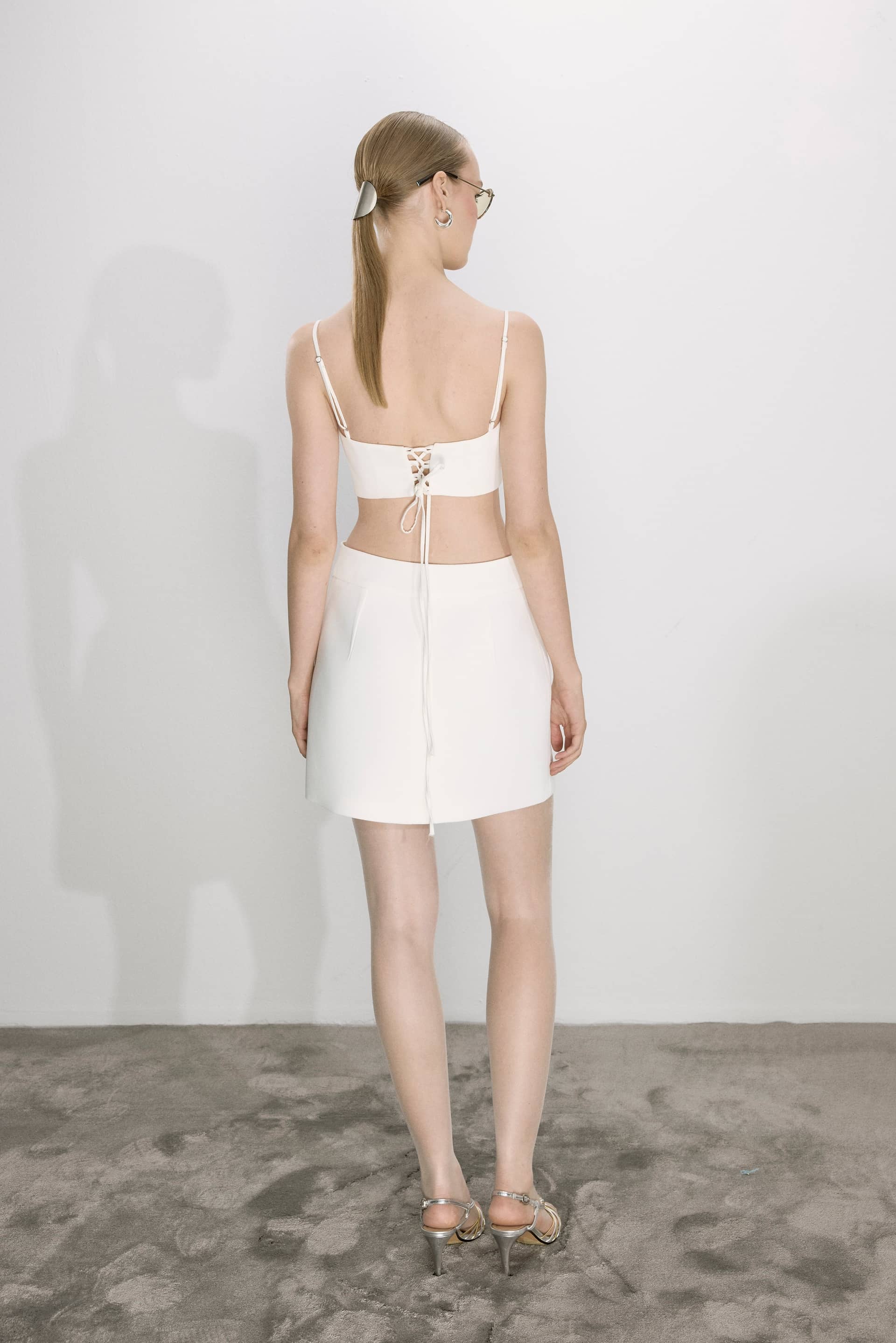 Lalia Crepe Top In Blanche made by Nazli Ceren