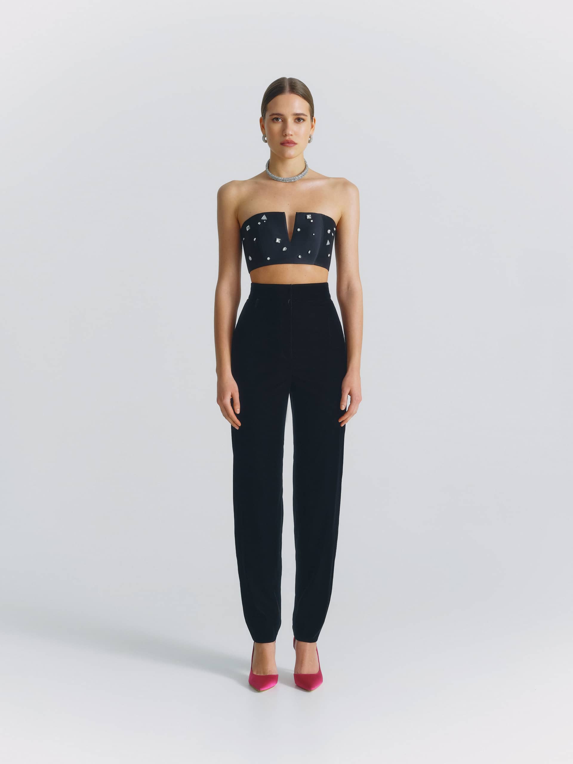 Velour Slim-Leg Pants made by NDS The Label