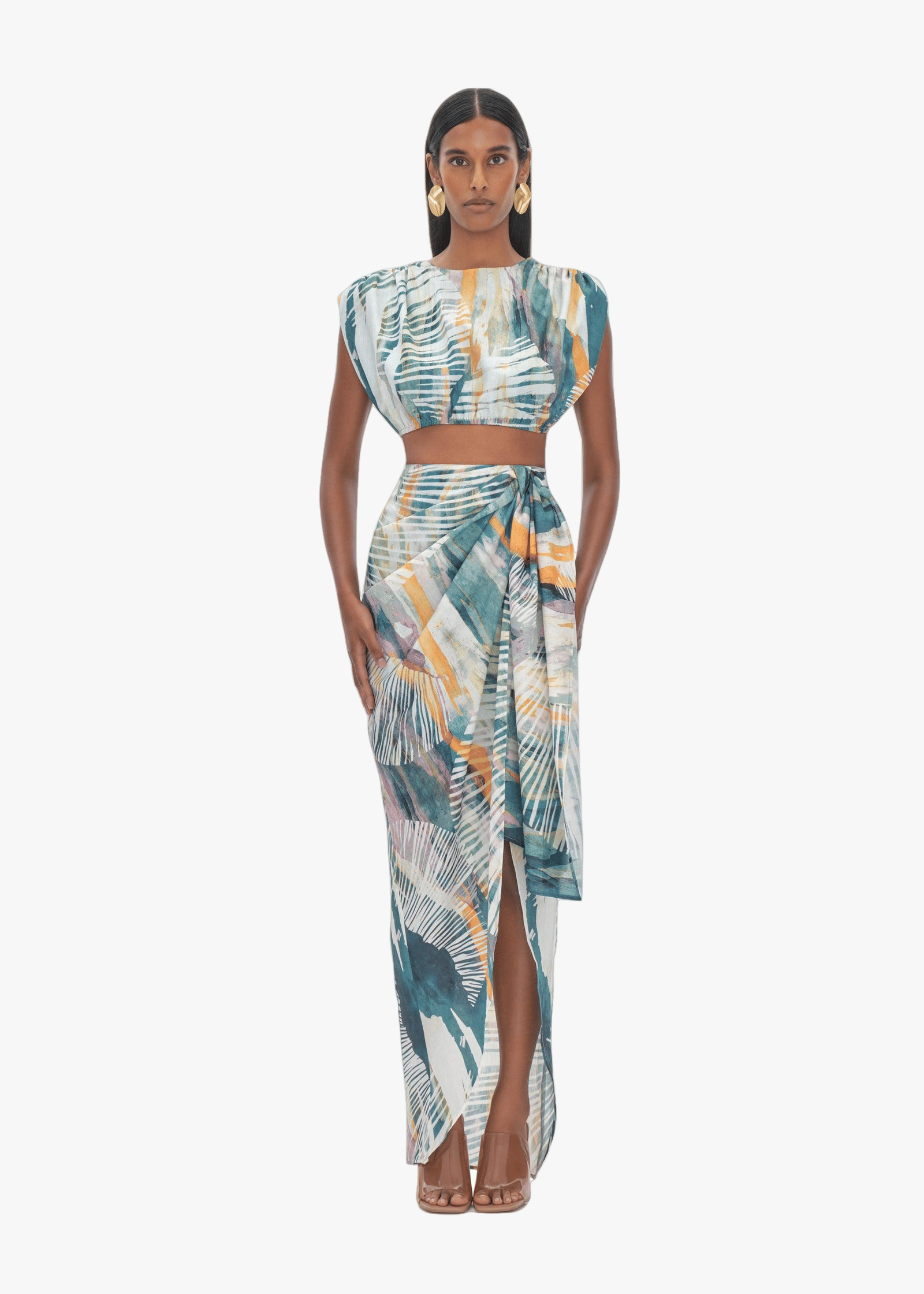 HALIMA ABSTRACT BARK CROPPED TOP made by Andrea Iyamah