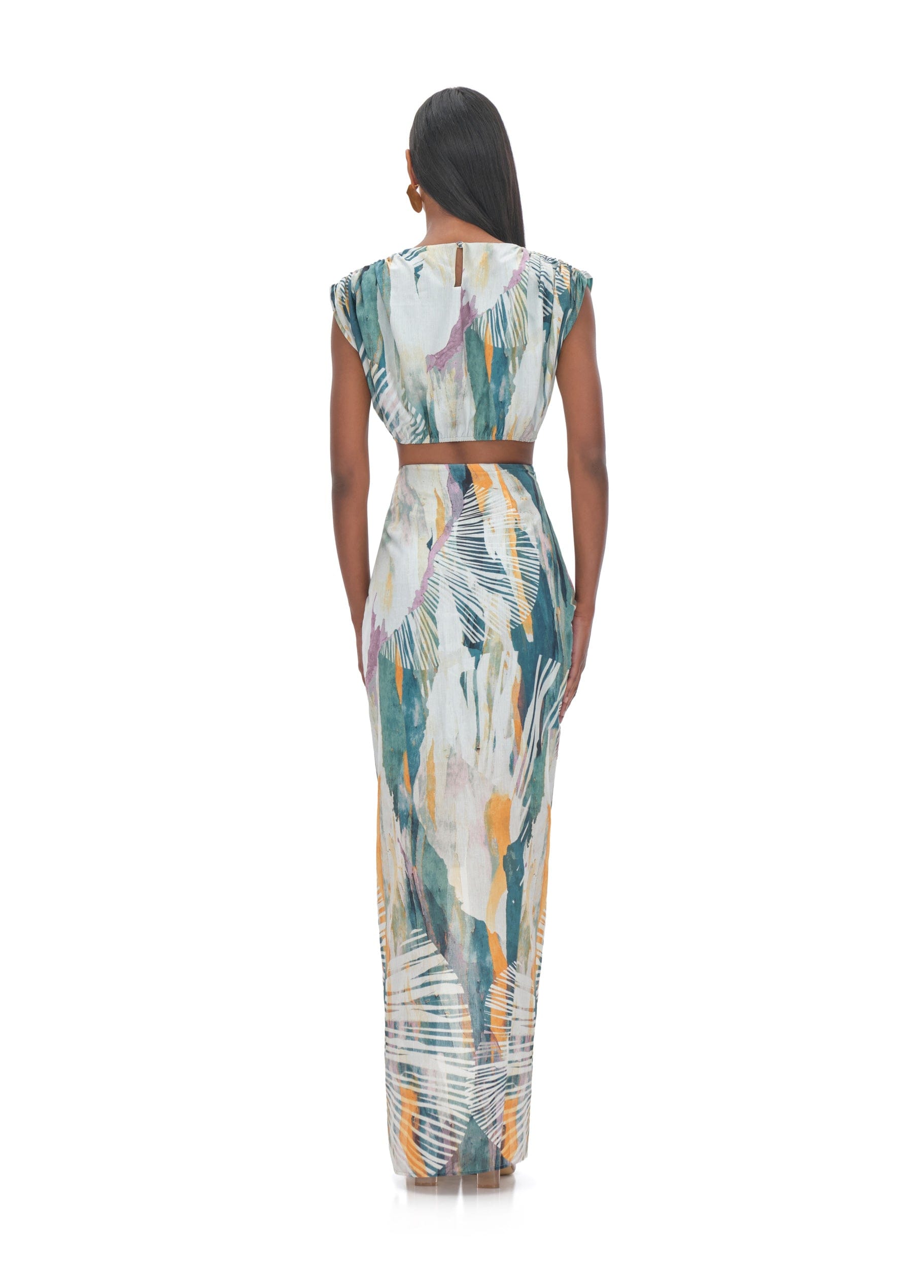 HALIMA ABSTRACT BARK CROPPED TOP made by Andrea Iyamah