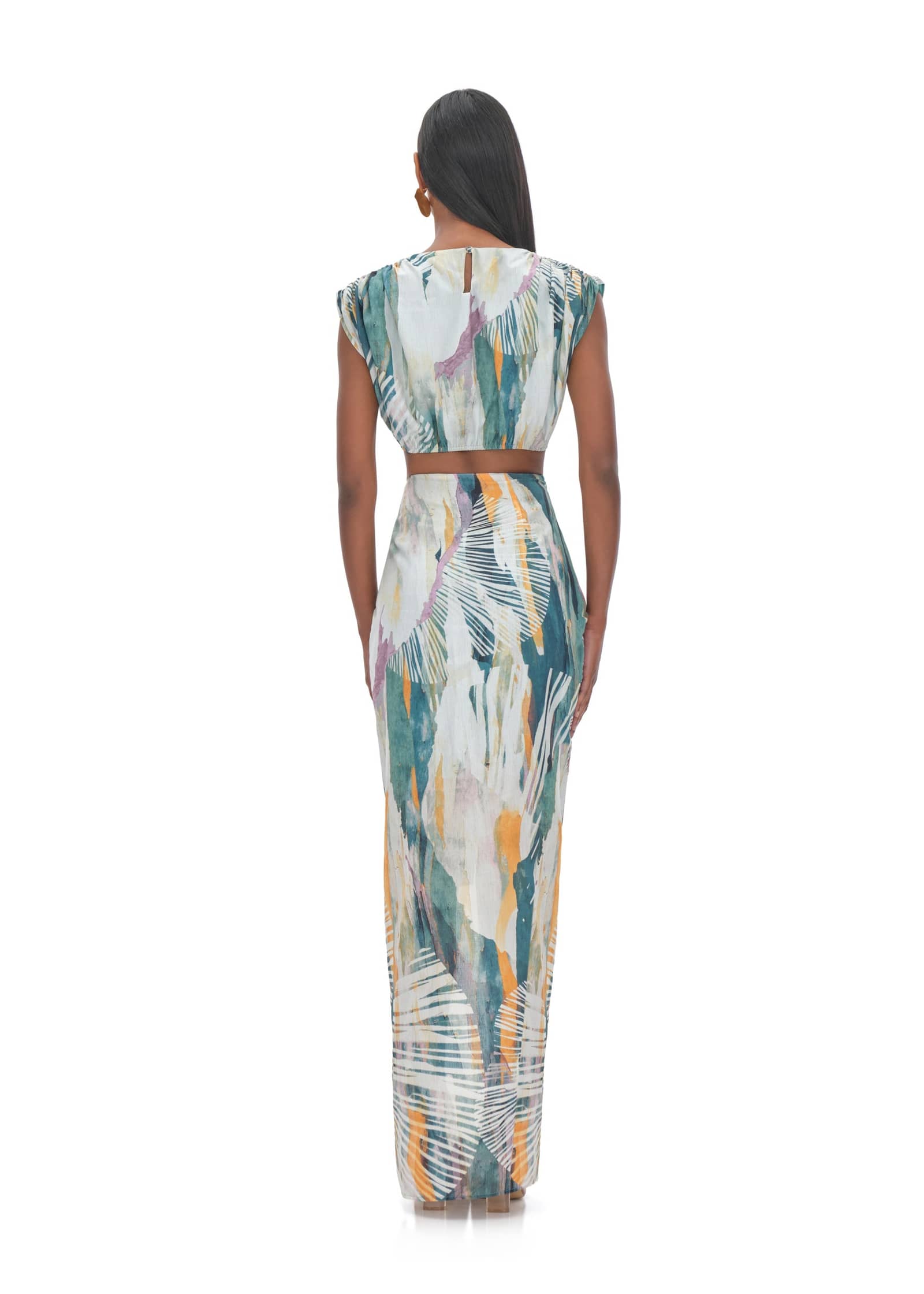 HALIMA ABSTRACT BARK CROPPED TOP made by Andrea Iyamah