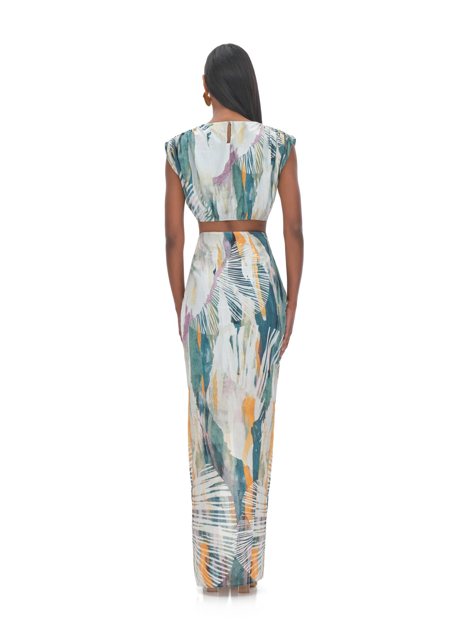 HALIMA ABSTRACT BARK CROPPED TOP made by Andrea Iyamah