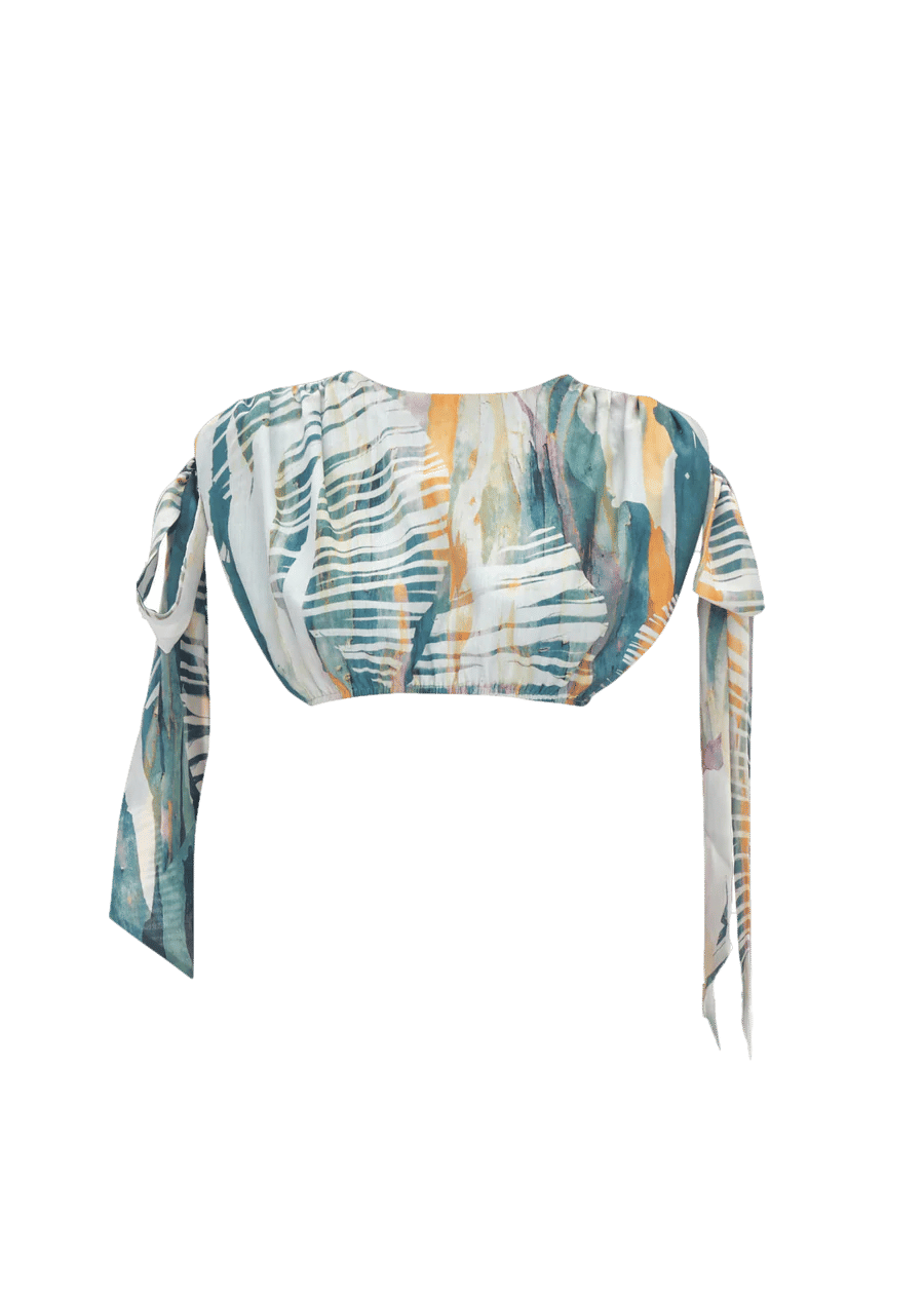 HALIMA ABSTRACT BARK CROPPED TOP made by Andrea Iyamah