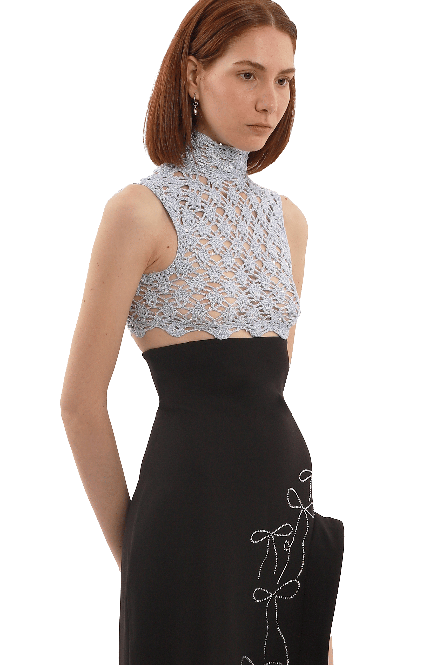 Blue crochet top made by Compte Spain