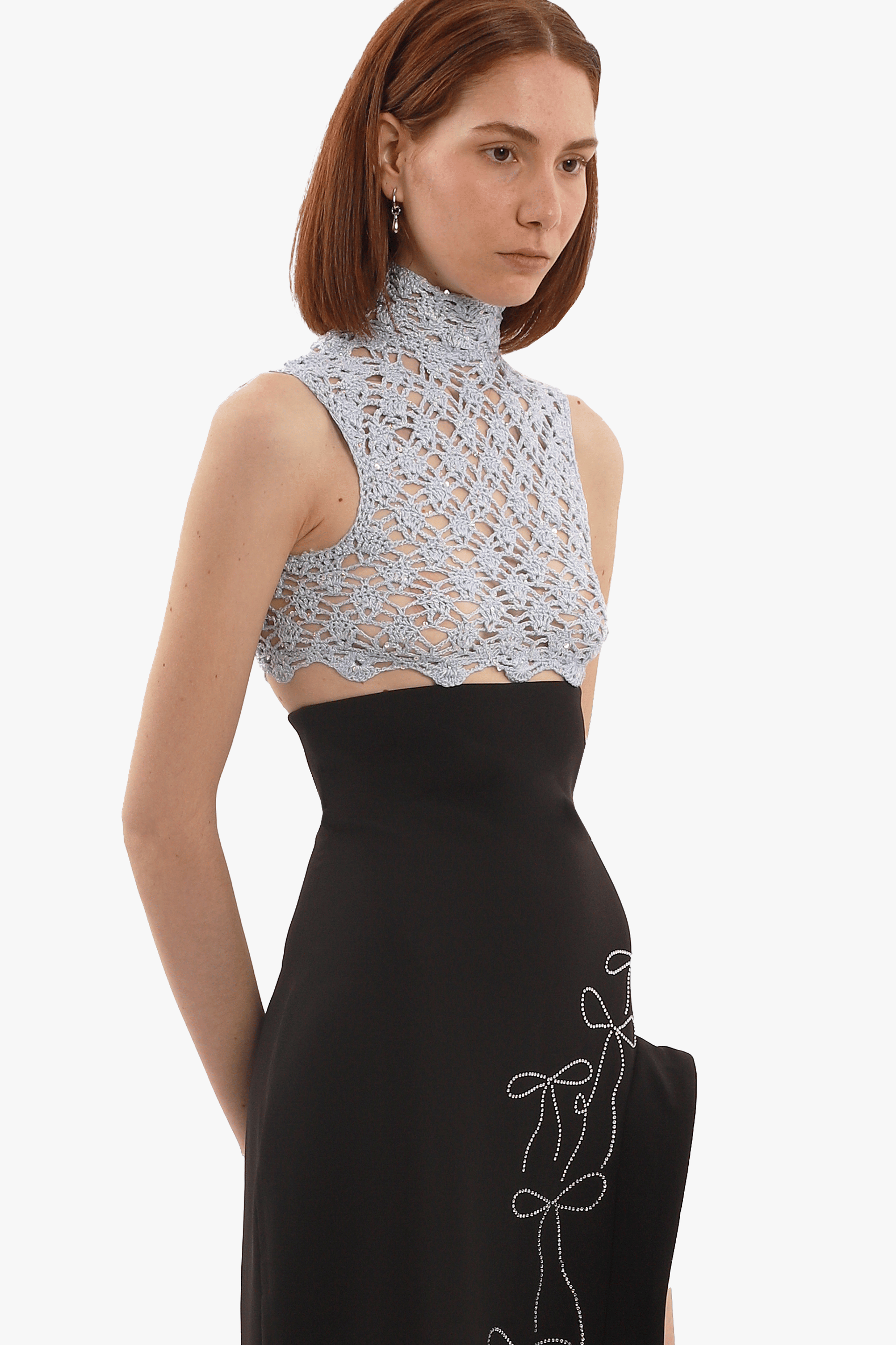 Blue crochet top made by Compte Spain