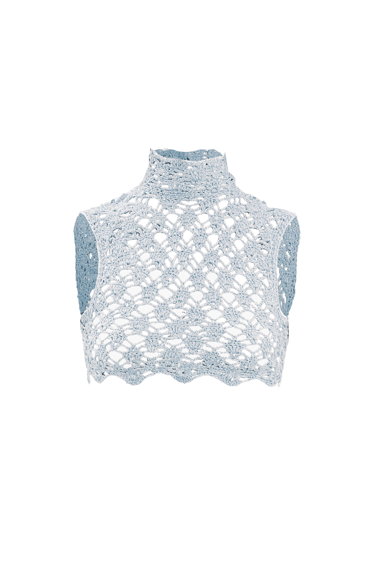 Blue crochet top made by Compte Spain