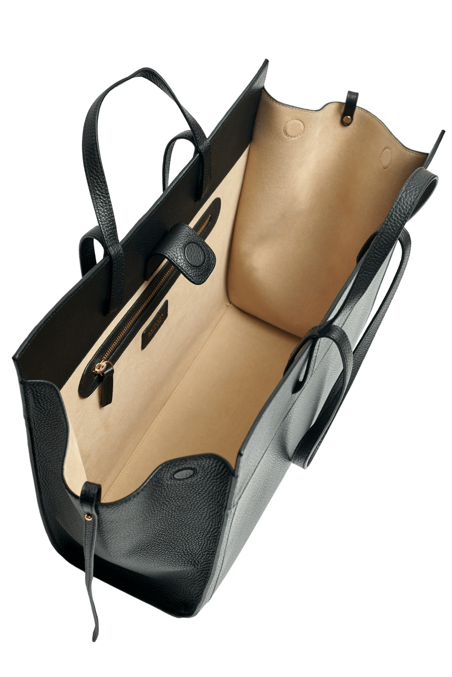 Shopping Bag Black Leather made by Saonara